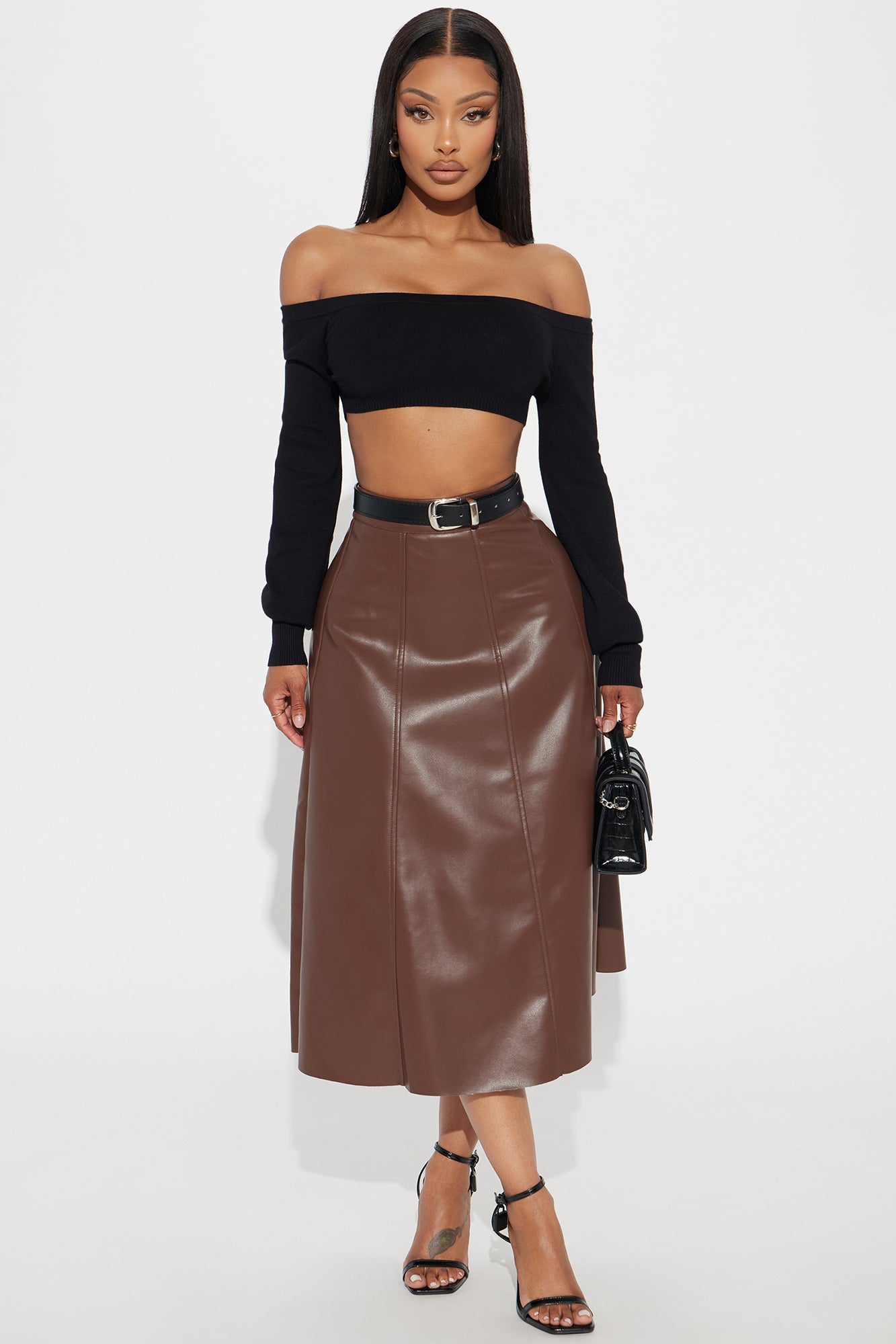 Don't Forget Faux Leather Midi Skirt