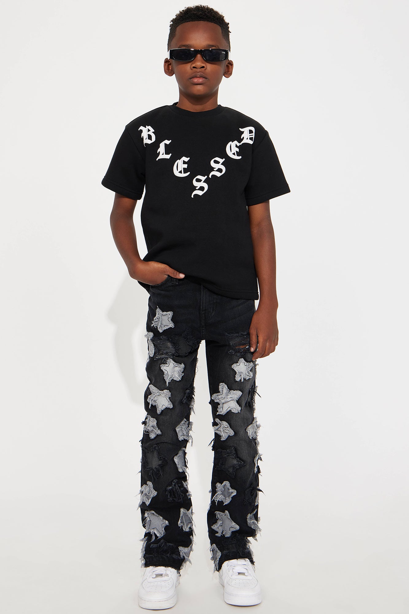 Mini Counting Stars Stacked Slim Flare Jeans