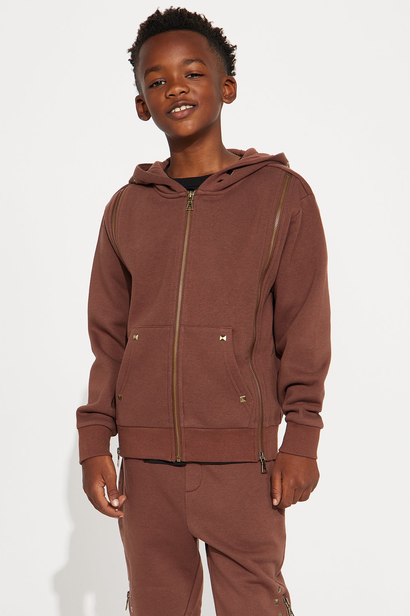 Mini Tyson Sleaze Studded Zip Up Hoodie