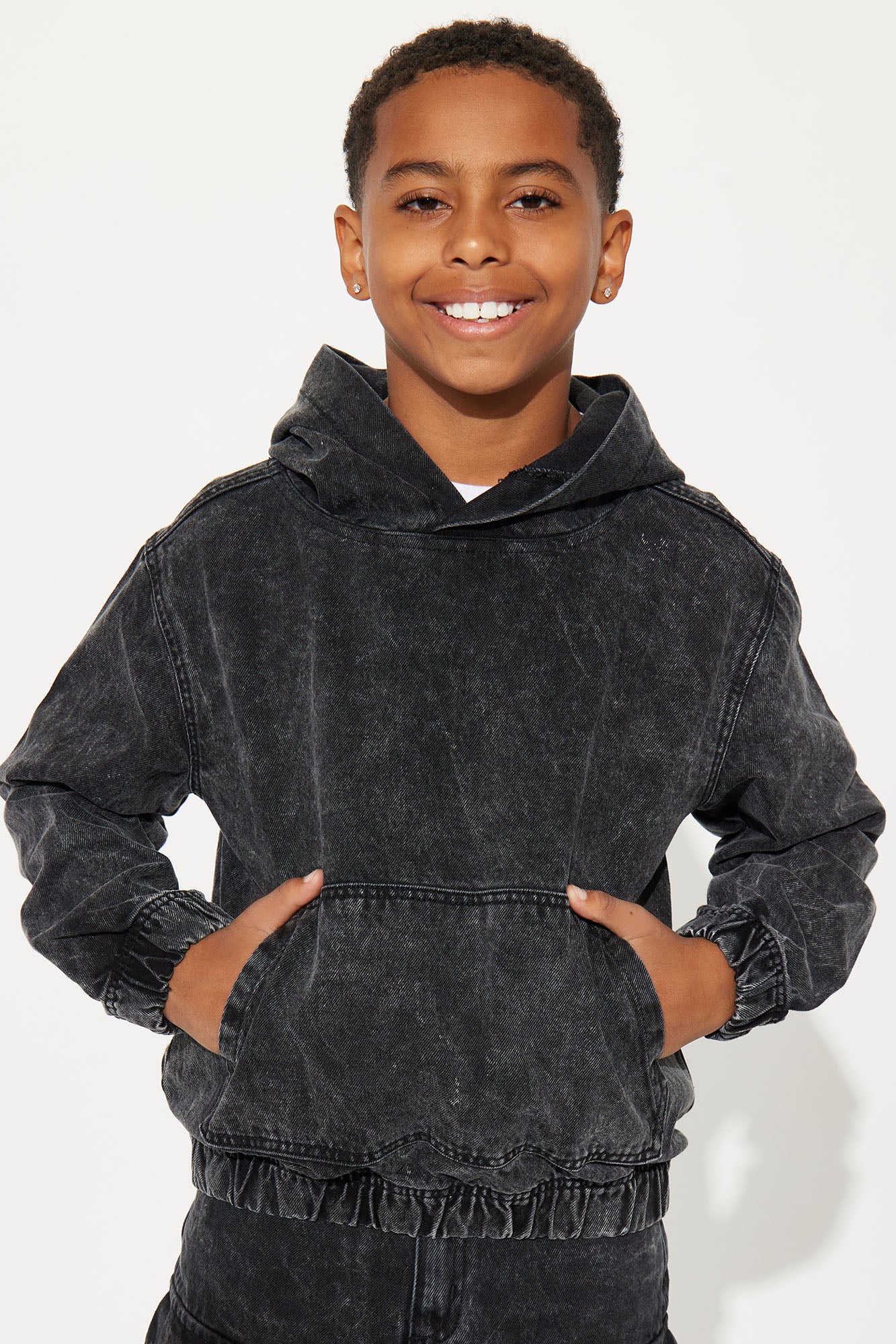 Mini Clover Denim Pullover Jacket