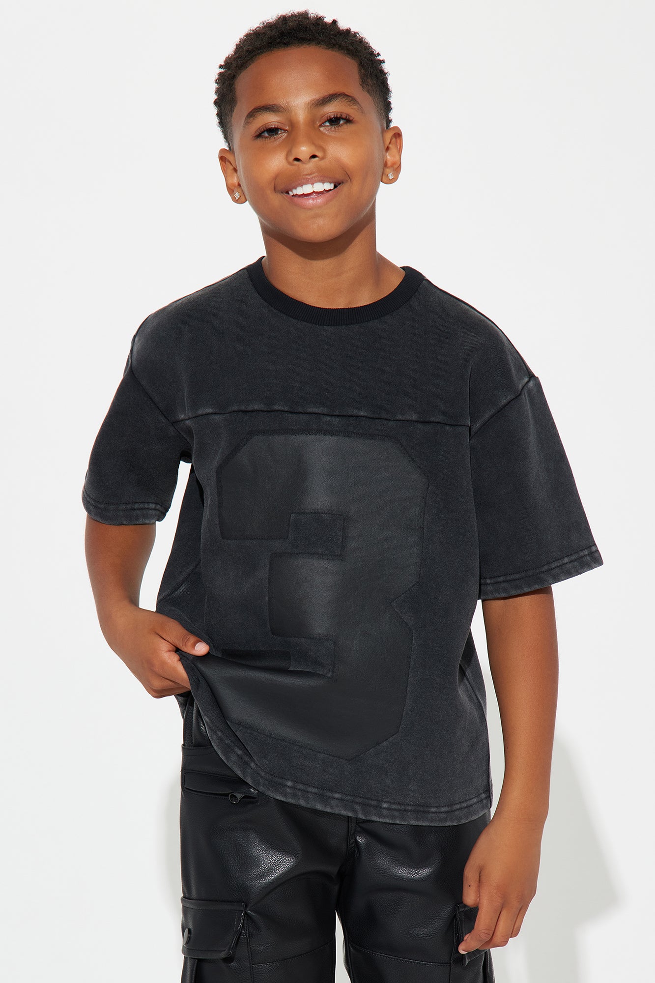 Mini Kyle Oversized Tee- Black Wash