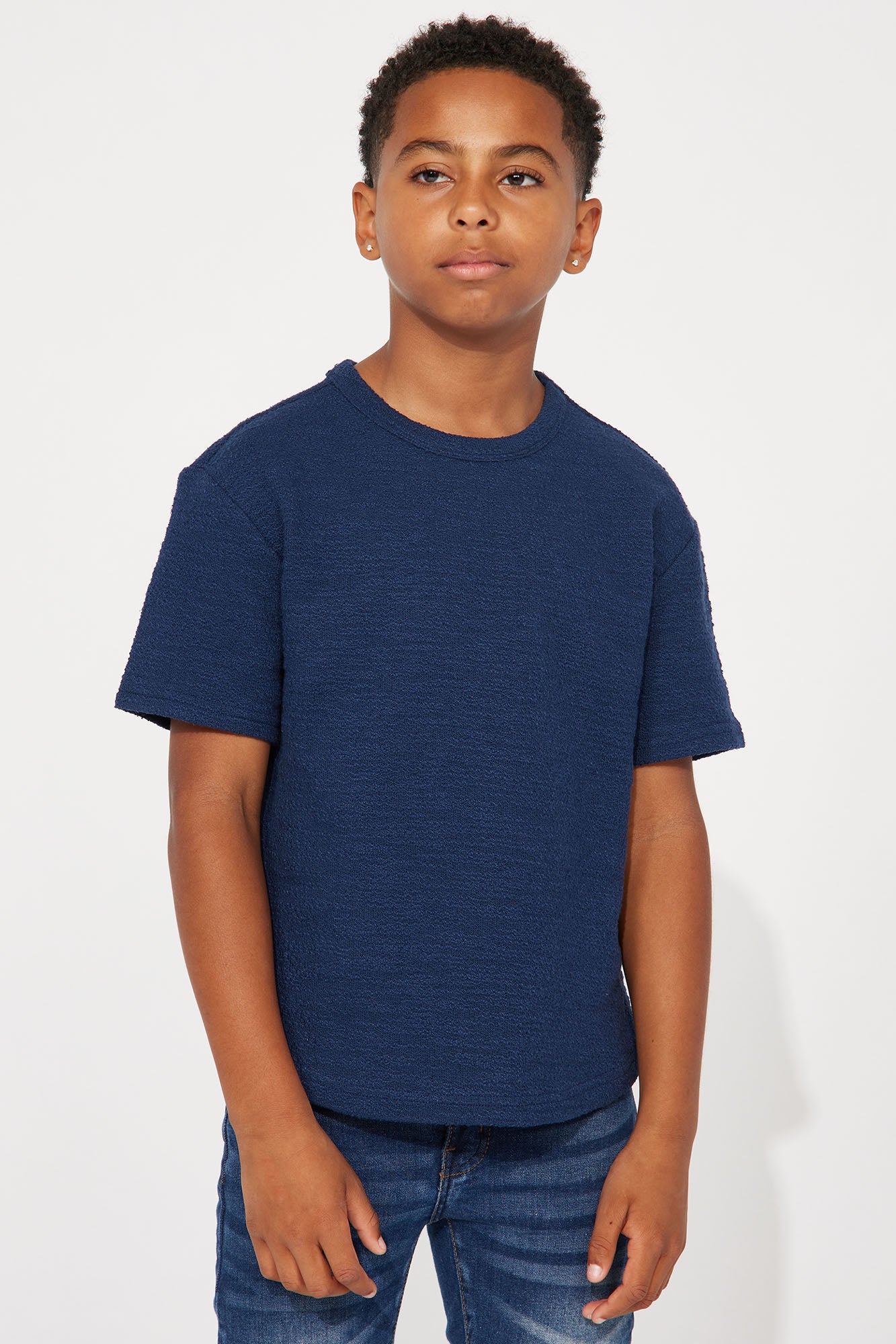 Mini Blaine Textured Scallop Short Sleeve Tee