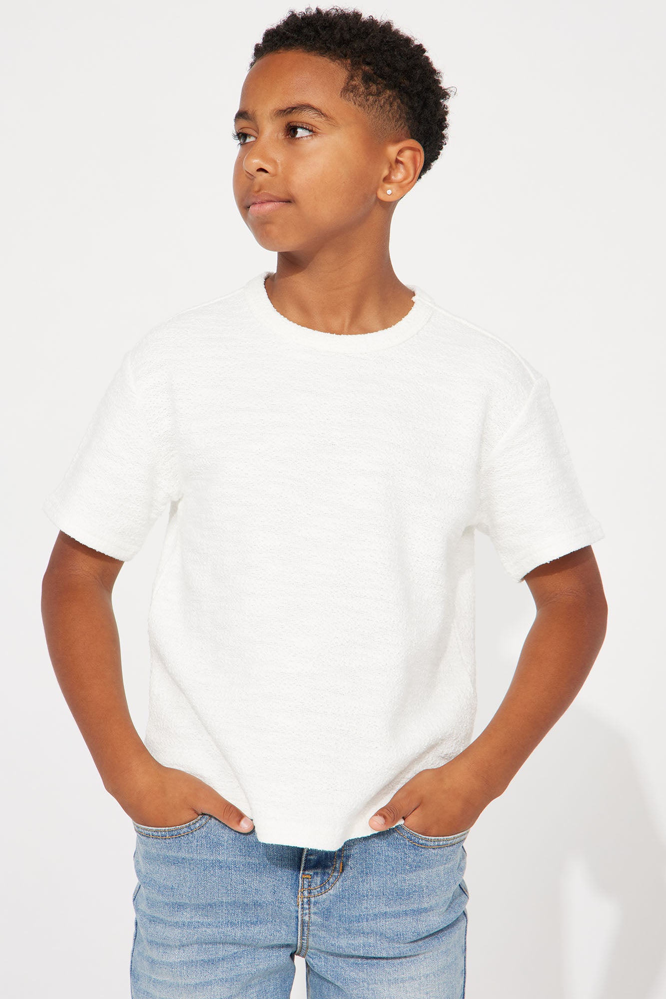 Mini Blaine Textured Scallop Short Sleeve Tee