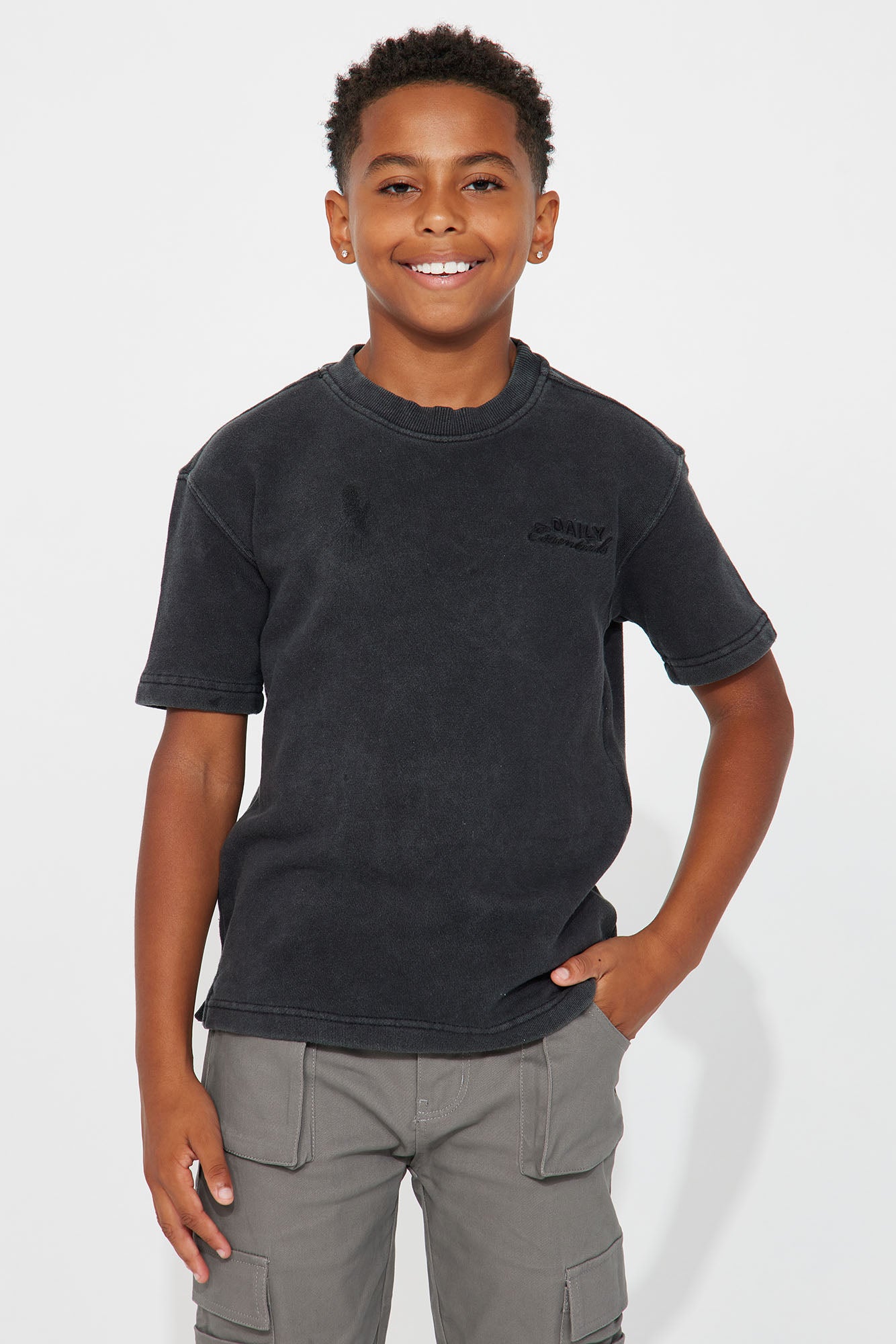 Mini Daily Embroidery Washed Terry Short Sleeve Tee
