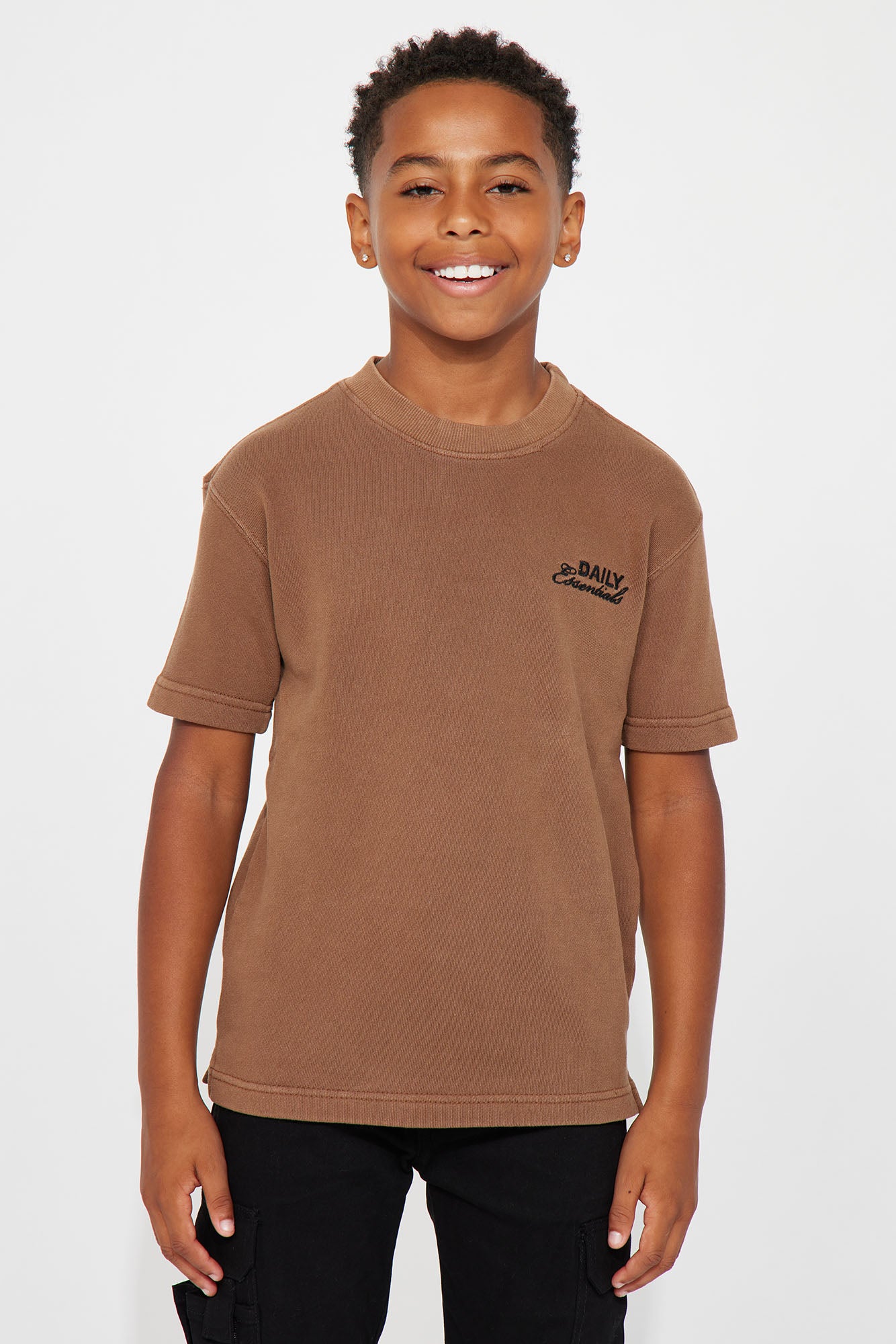 Mini Daily Embroidery Washed Terry Short Sleeve Tee