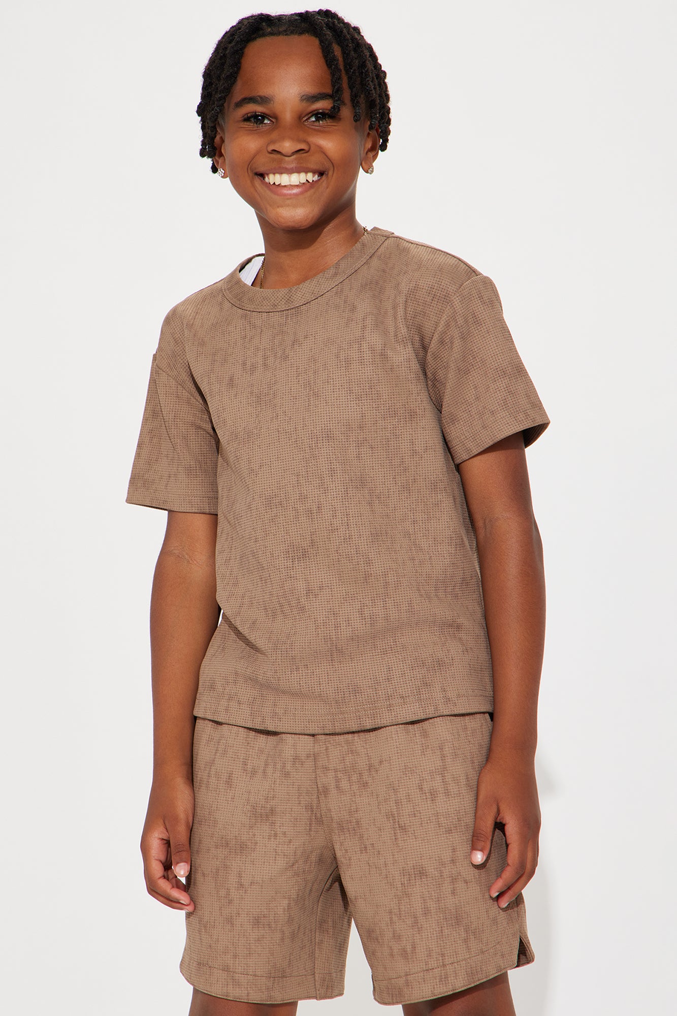 Mini Kerwin Waffle Texture Short Sleeve Tee