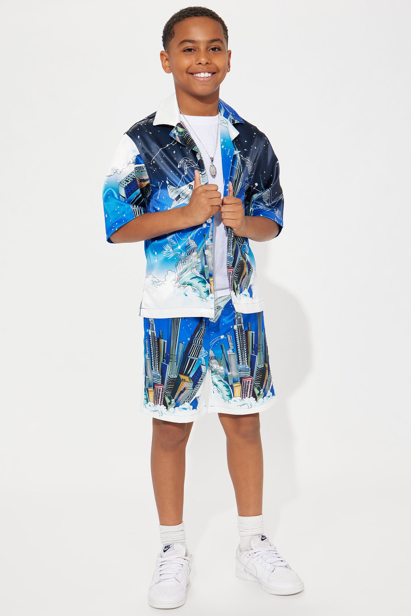 Mini Skyline Printed Shorts