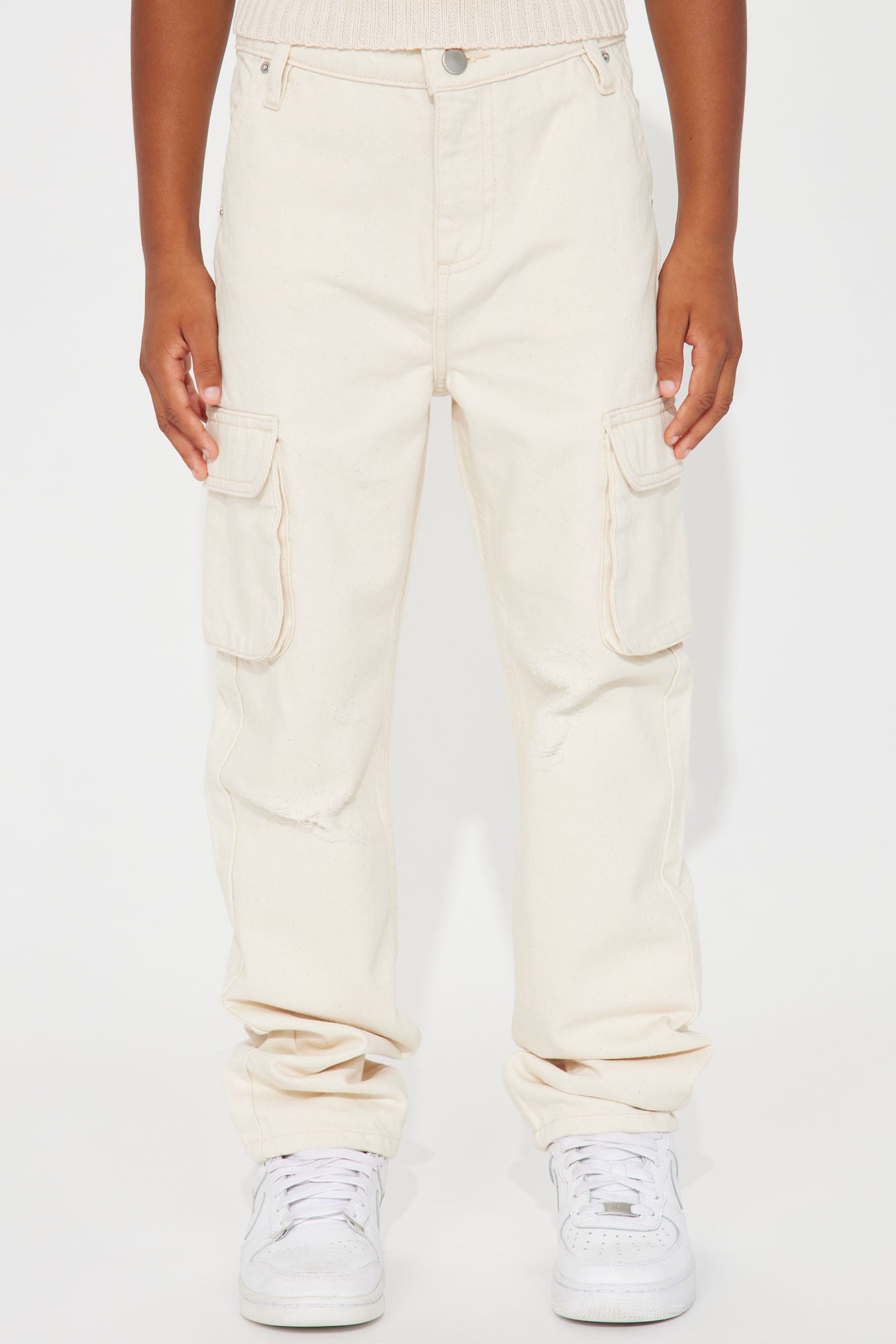 Mini Benson Distressed Slim Cargo Pants