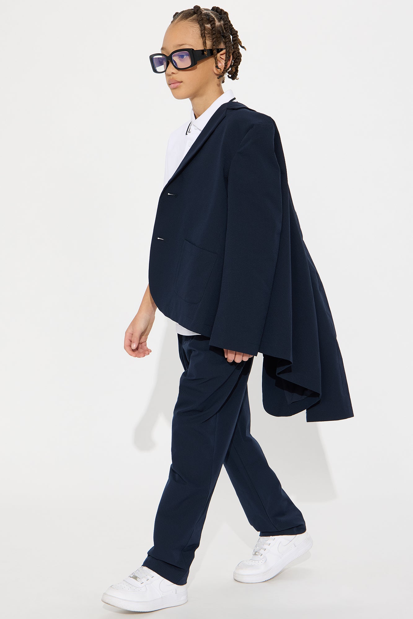 Mini Seersucker Pleated Pants