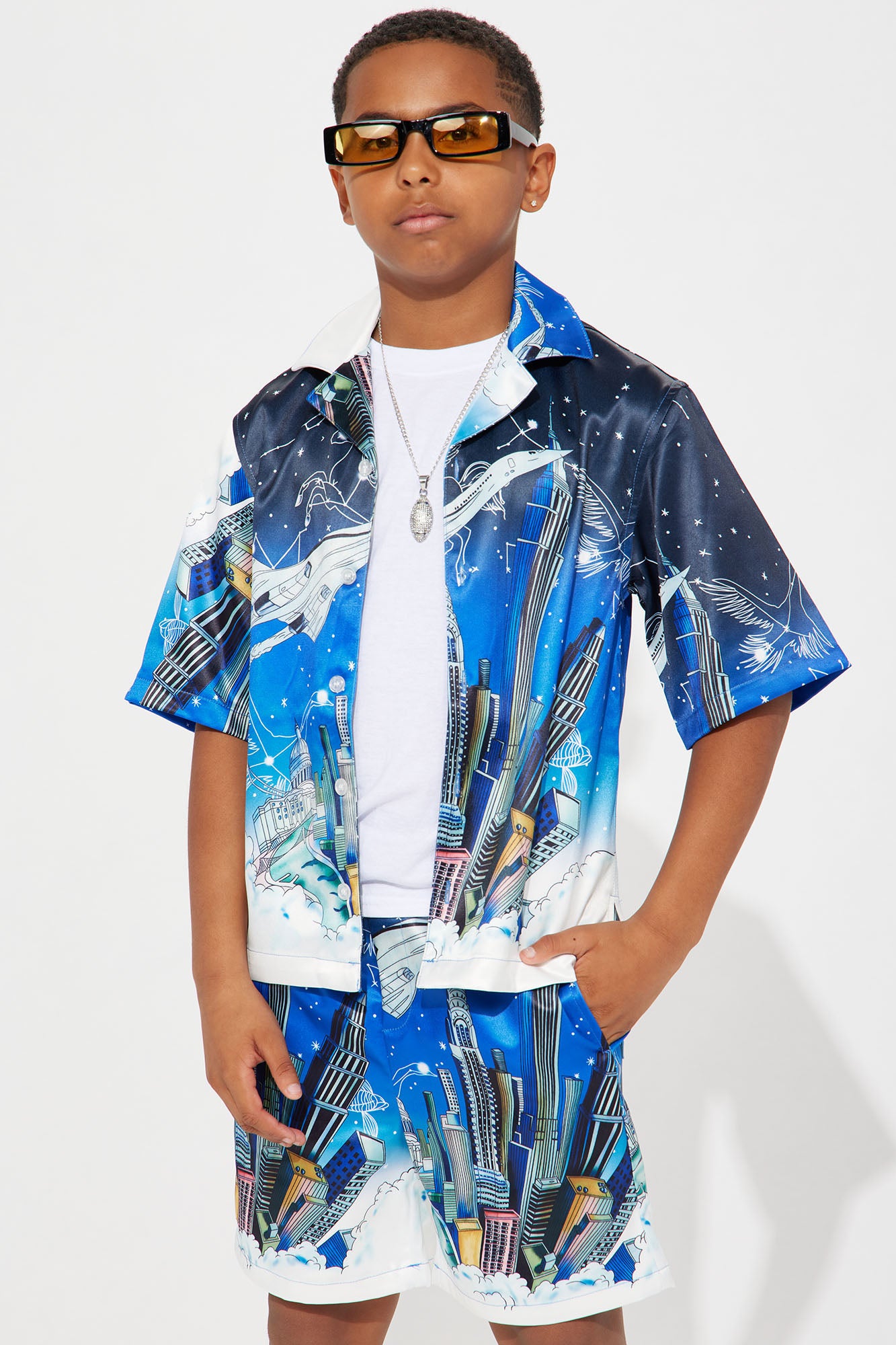Mini Skyline Cropped Shirt