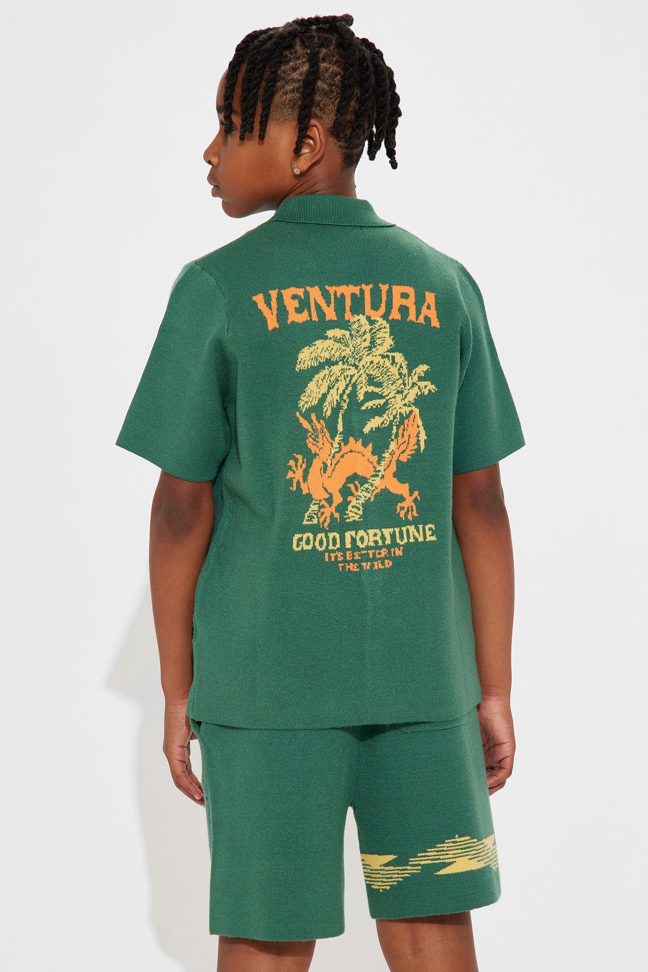 Mini Dragon Palm Short Sleeve Knitted Shirt