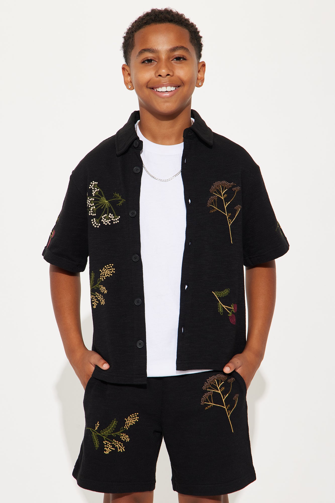 Mini Berries And Blooms Embroidered Shirt