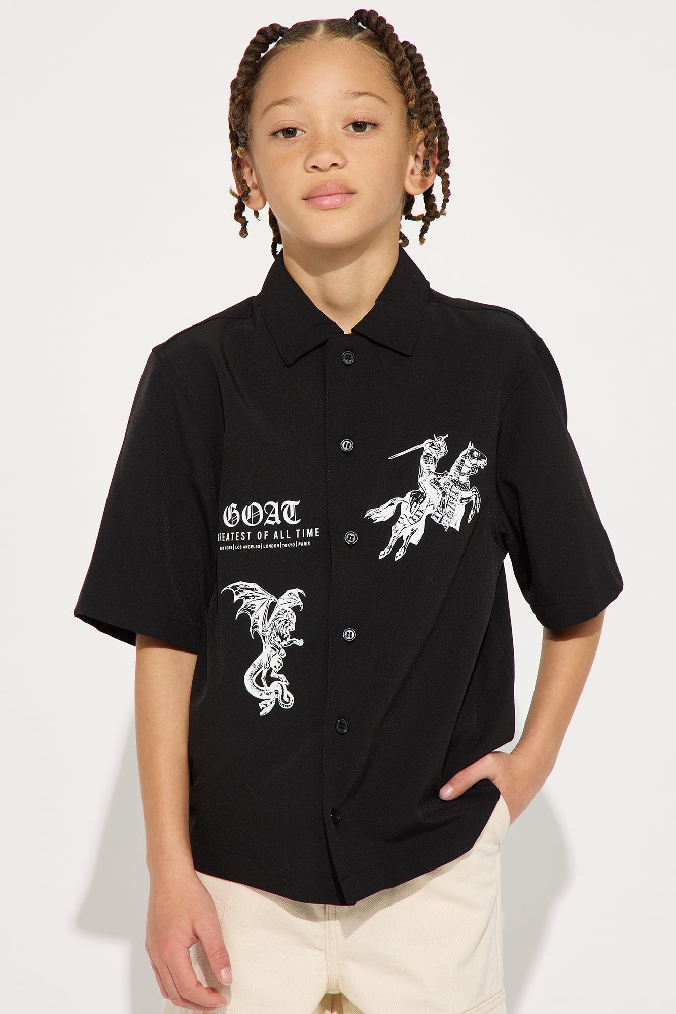 Mini Knight And Gargoyle Full Button Shirt