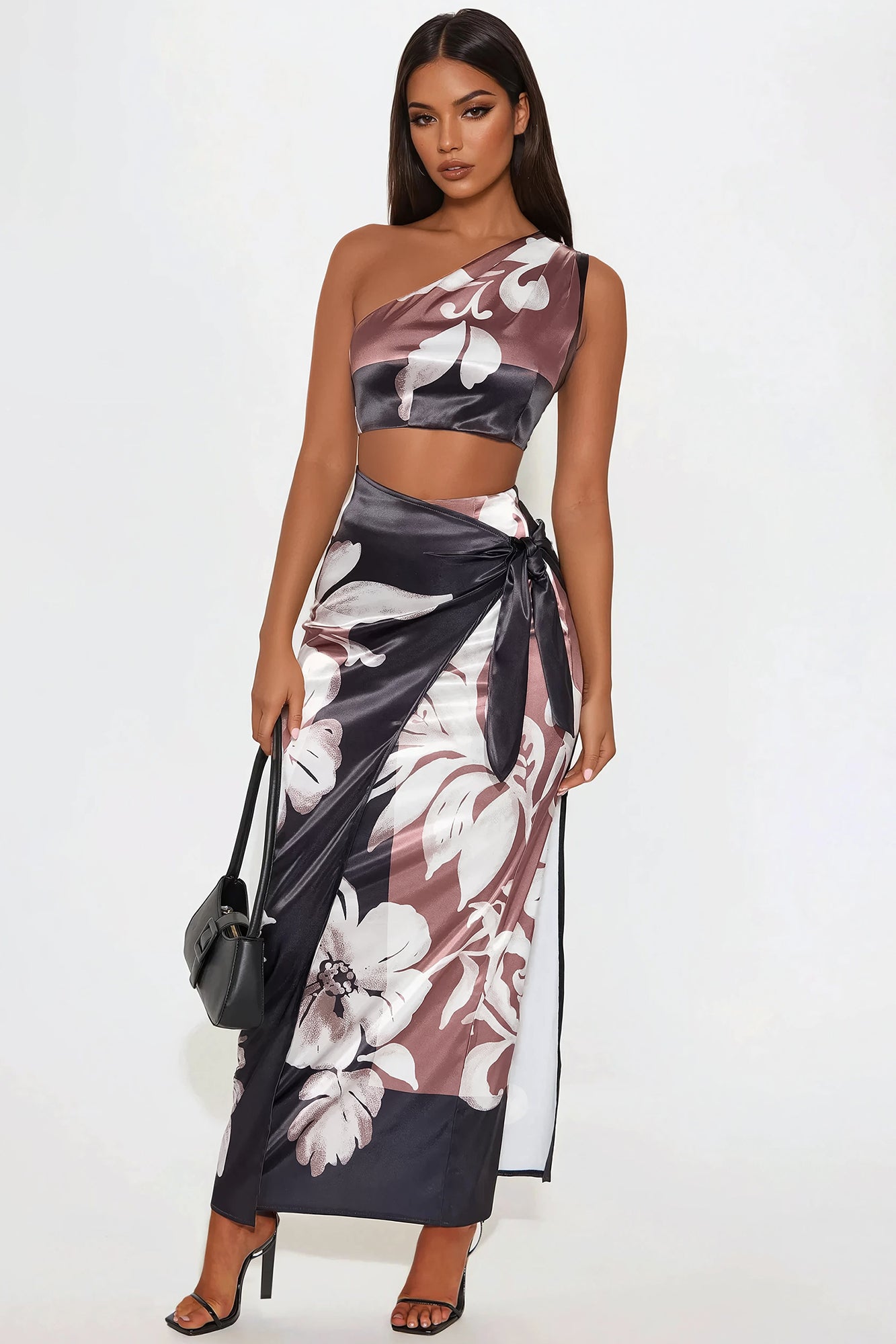Mahalyn Satin Skirt Set