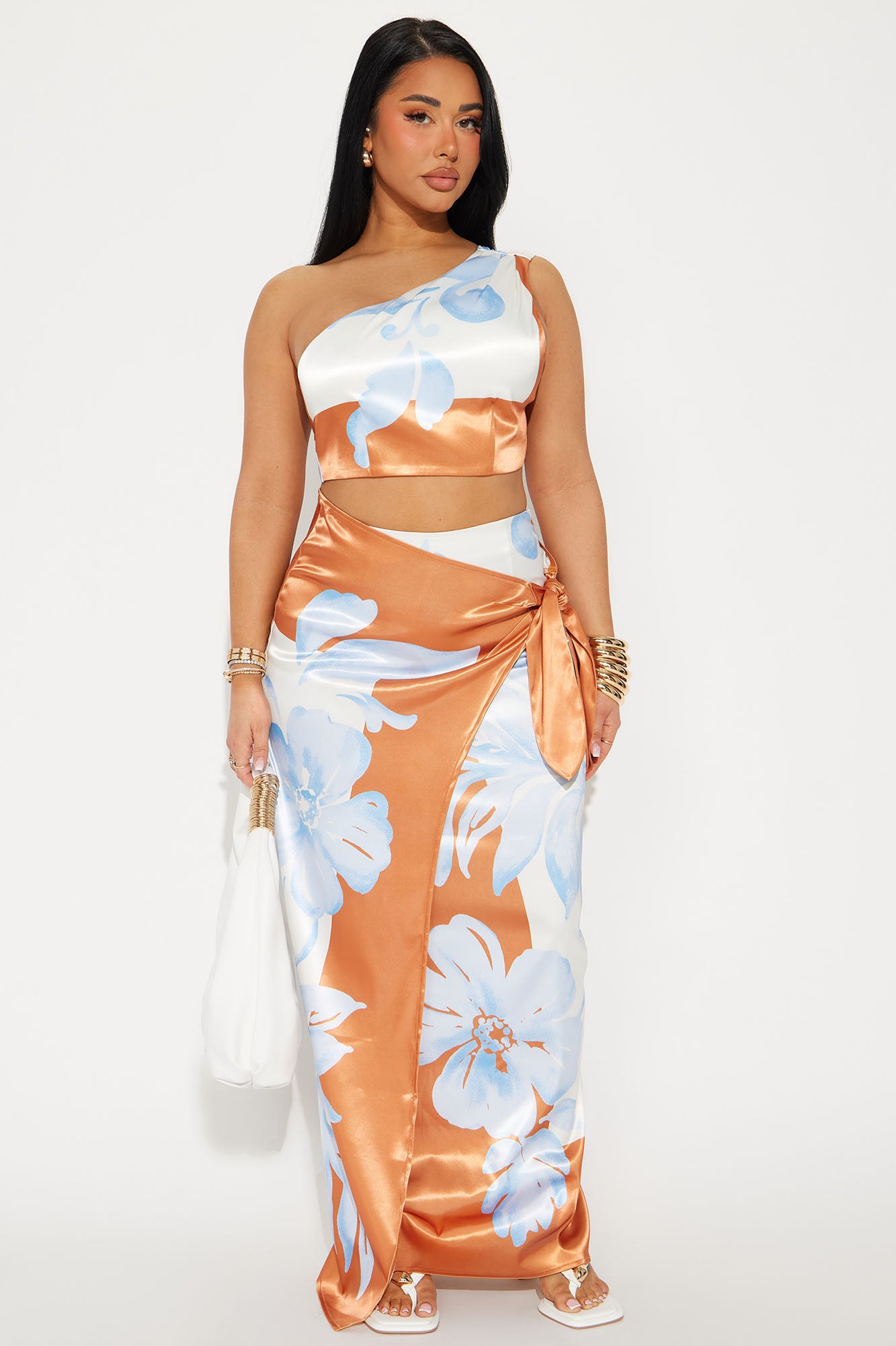 Mahalyn Satin Skirt Set