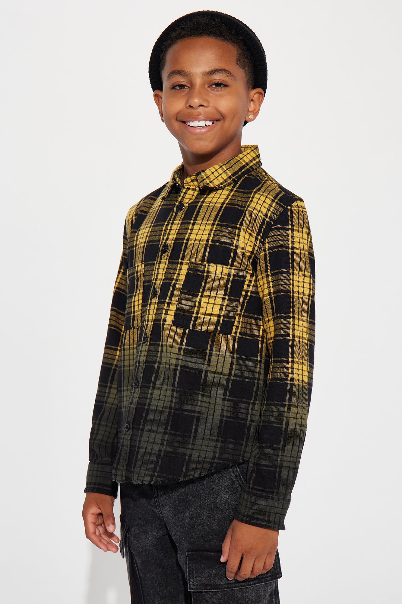 Mini Sunset Dip Dye Flannel Shirt