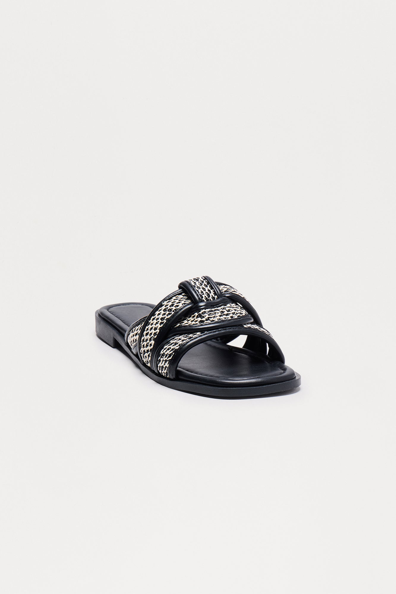 Sunday Raffia Strap Slip On Sandals