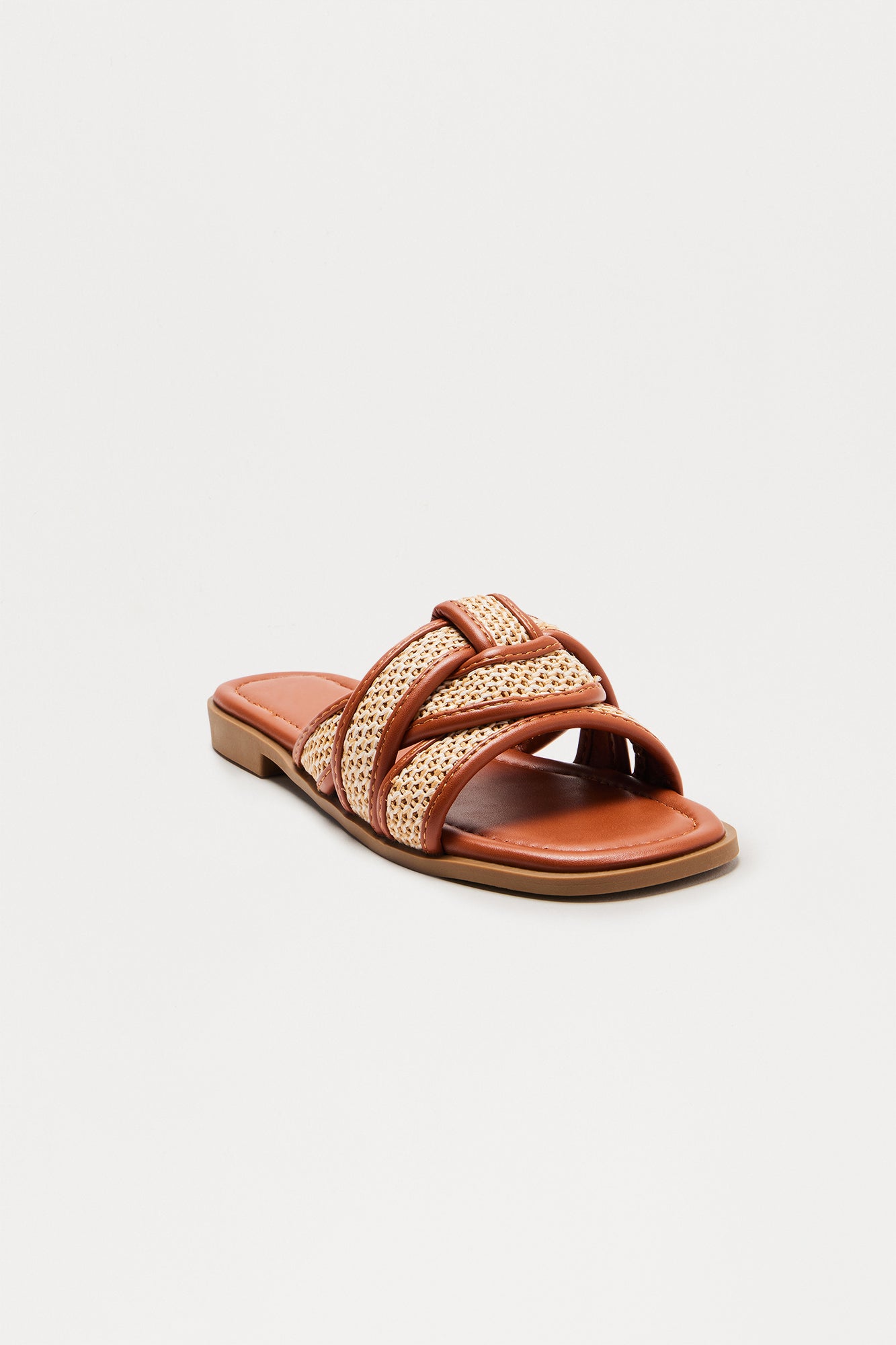 Sunday Raffia Strap Slip On Sandals