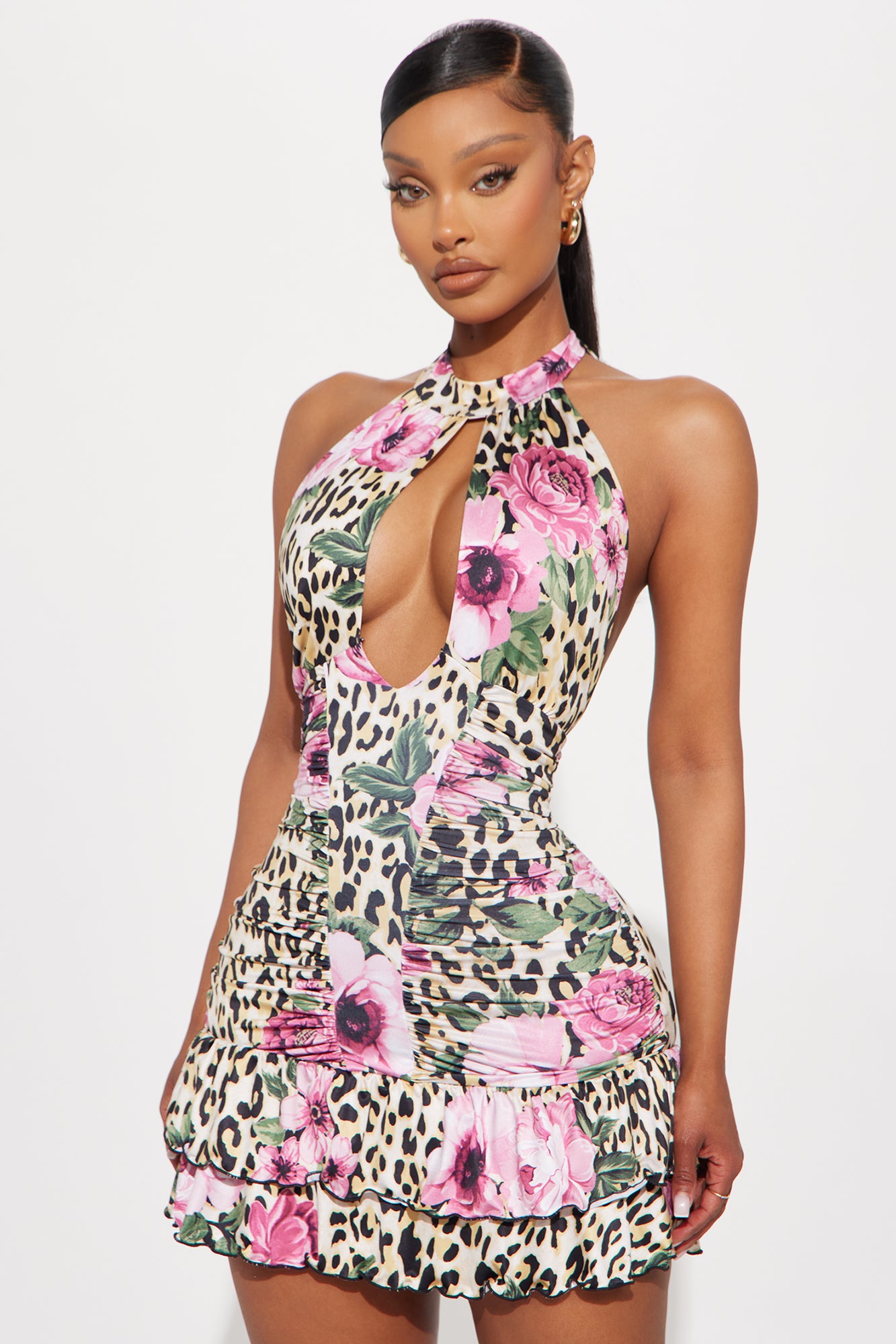 Pretty Wild Leopard Micro Mini Dress