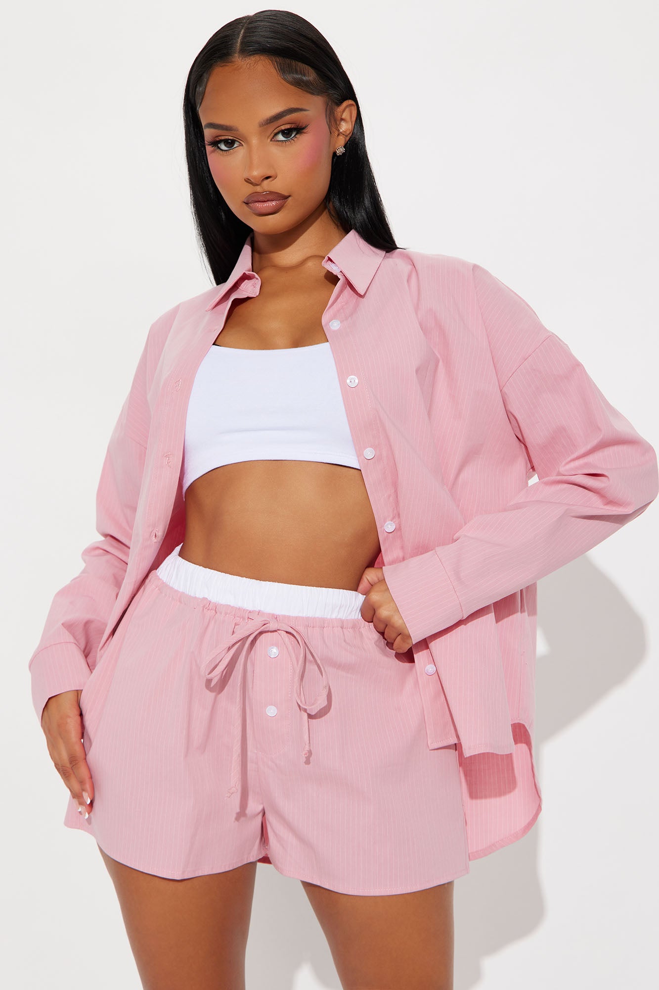 Jasmin Striped Boxer Short Set