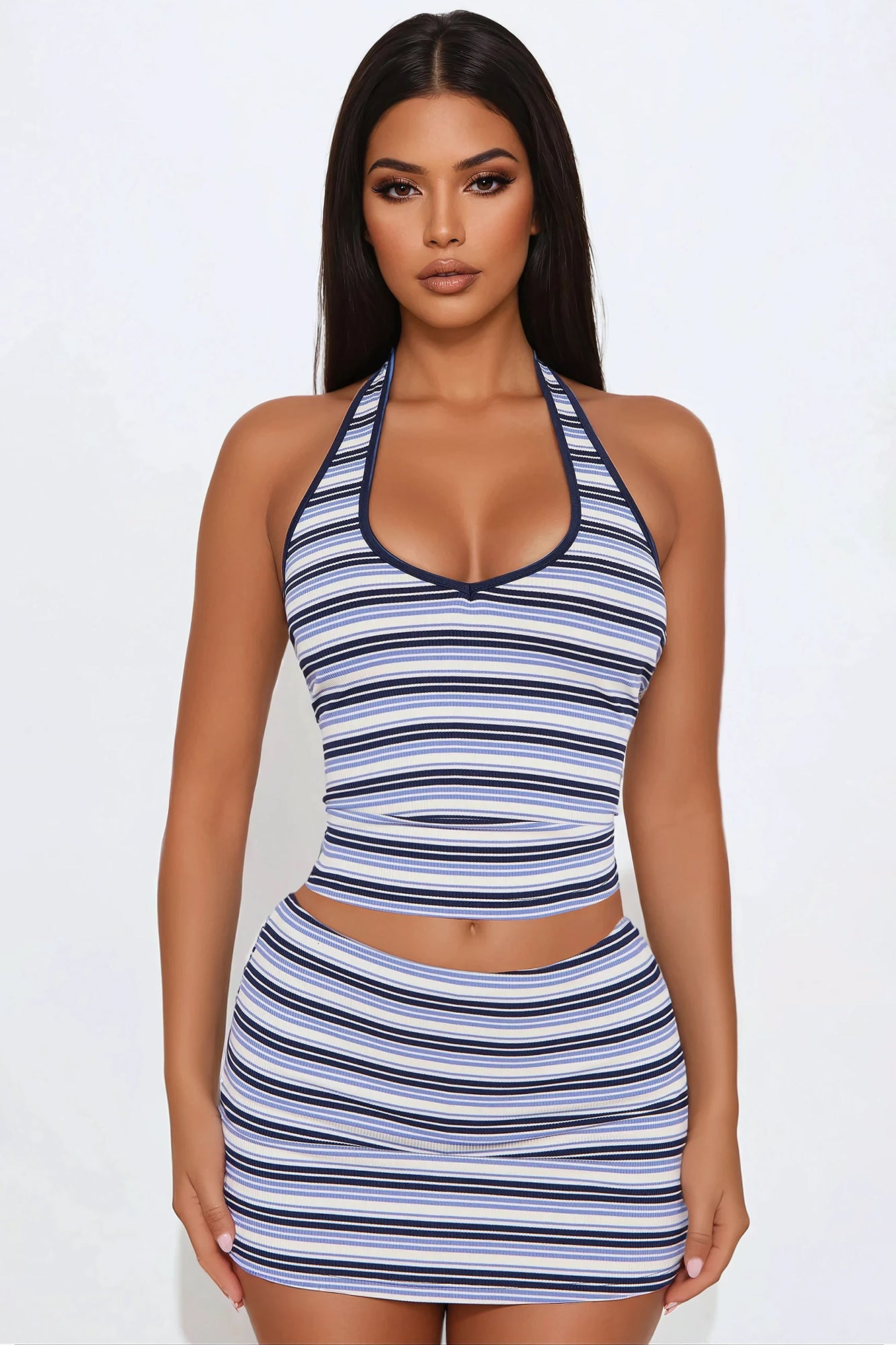 Lia Stripe Skort Set