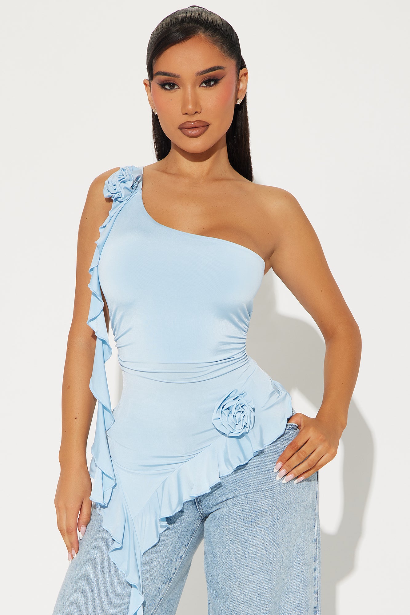 Rose Visions One Shoulder Top