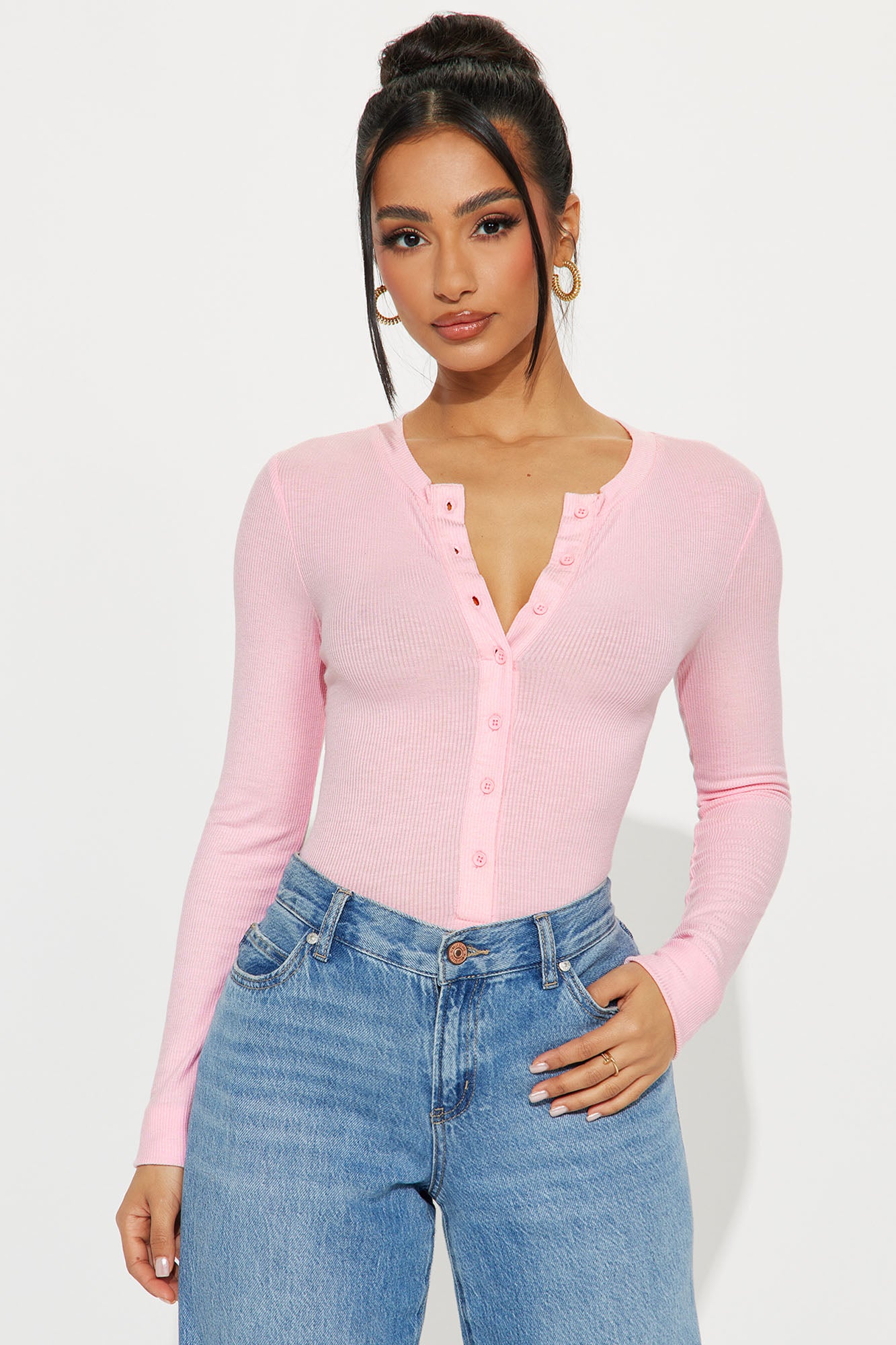 Elle Long Sleeve Henley Top