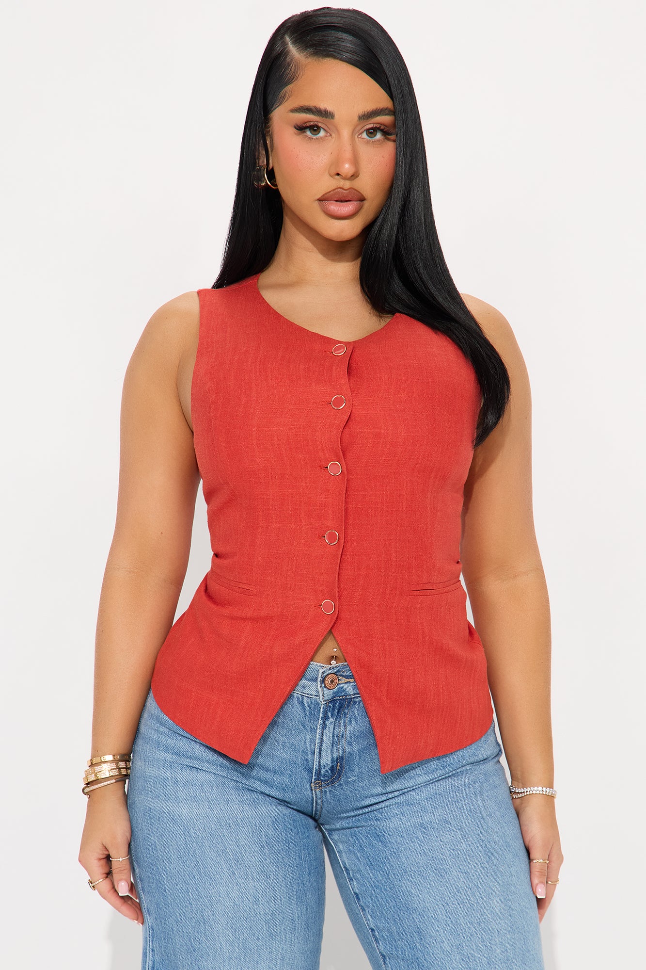 Take One Look Linen Vest Top