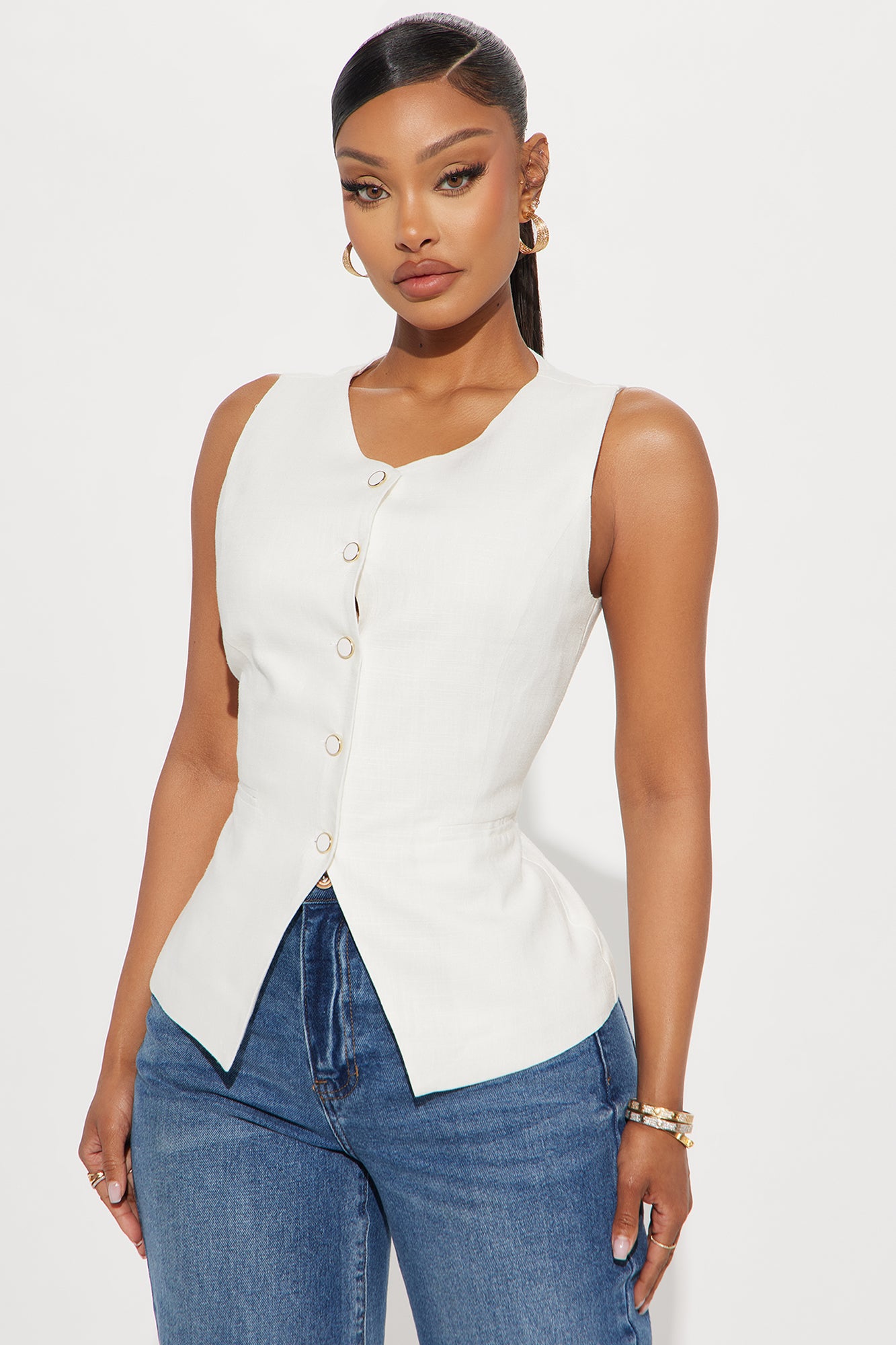 Take One Look Linen Vest Top