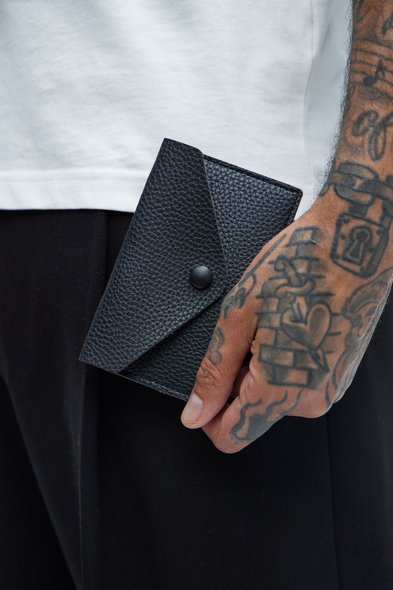 Button Closure Bifold Wallet