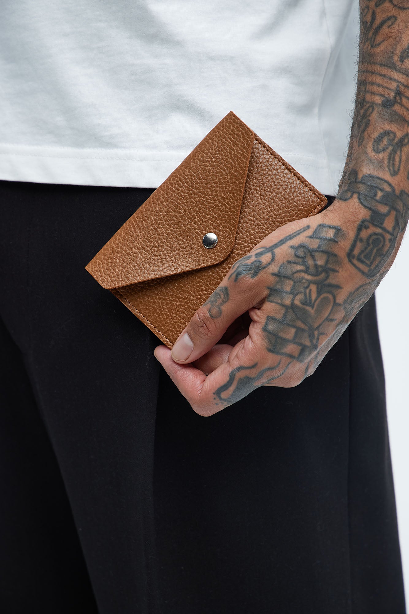 Button Closure Bifold Wallet
