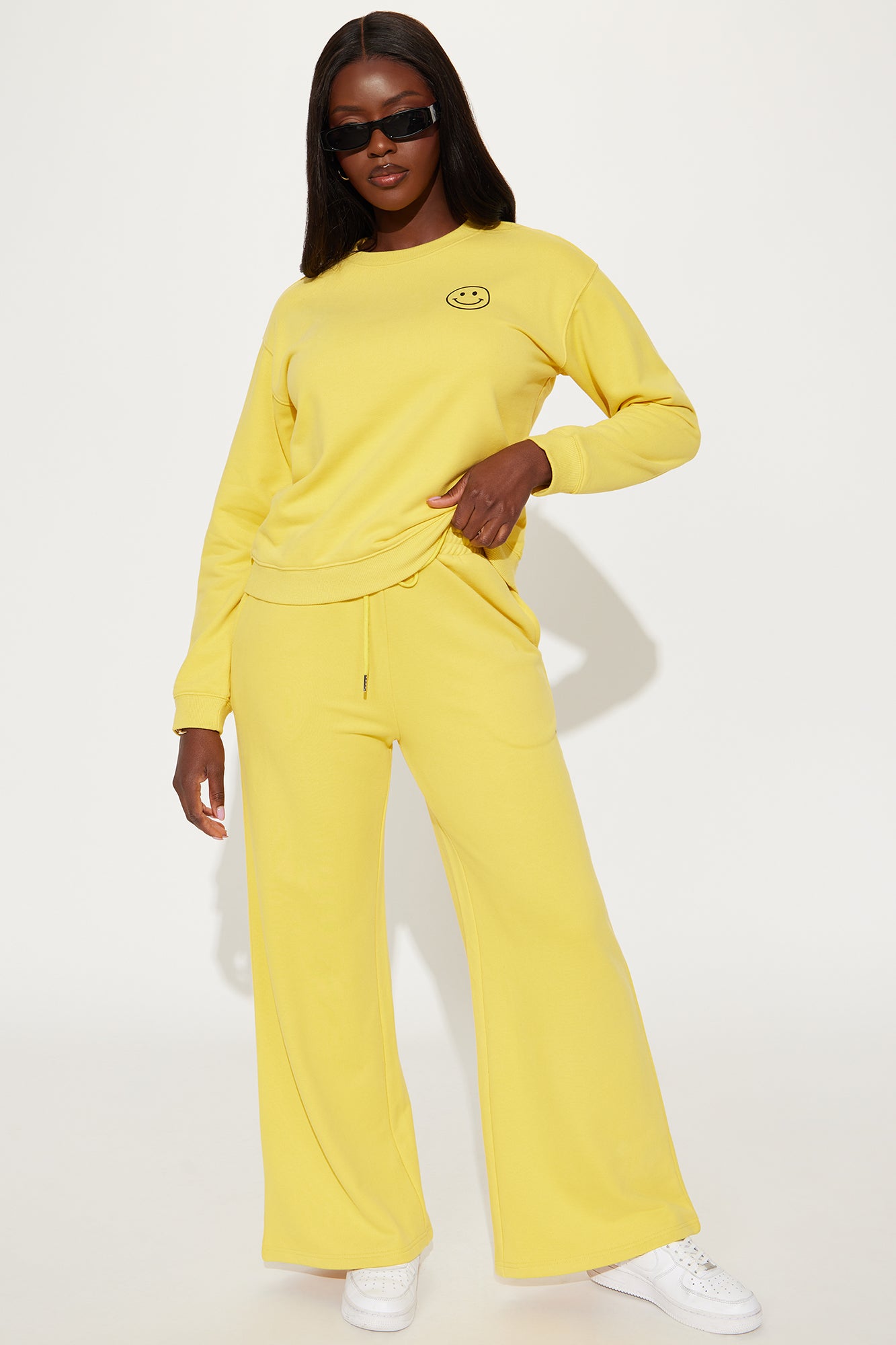 Always Happy Wide Leg Sweatsuit Set