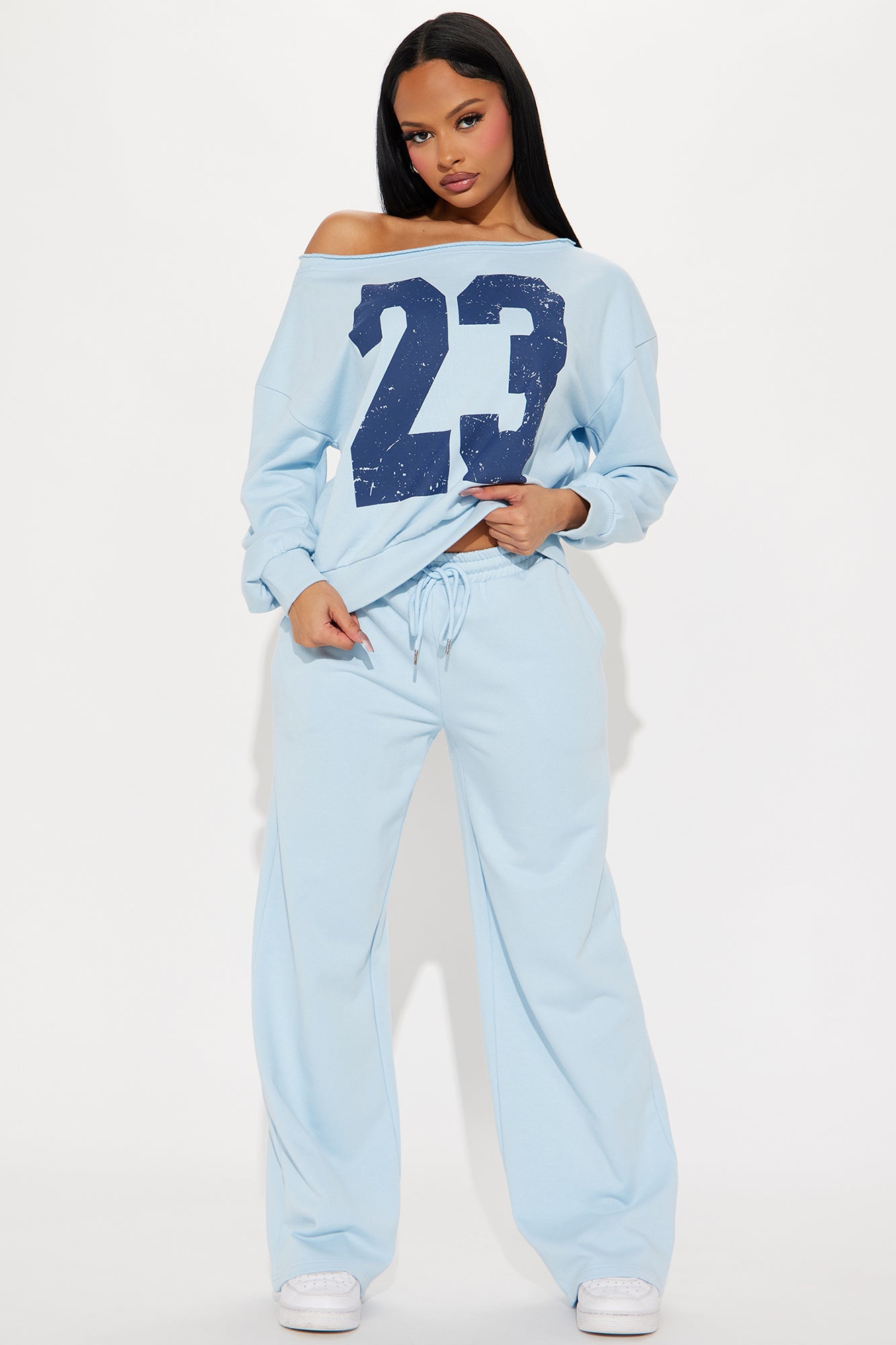 23 Off Shoulder Sweatsuit Set
