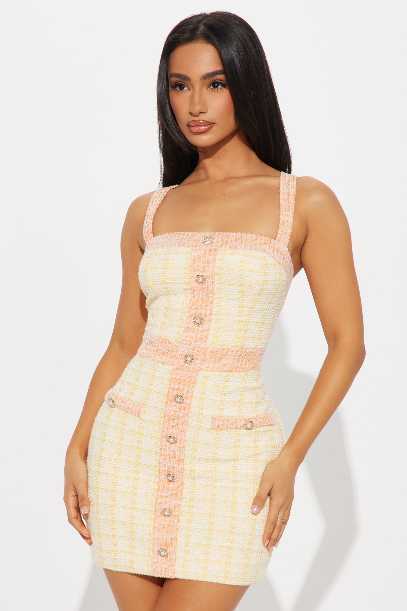Elle Stretch Tweed Micro Mini Dress