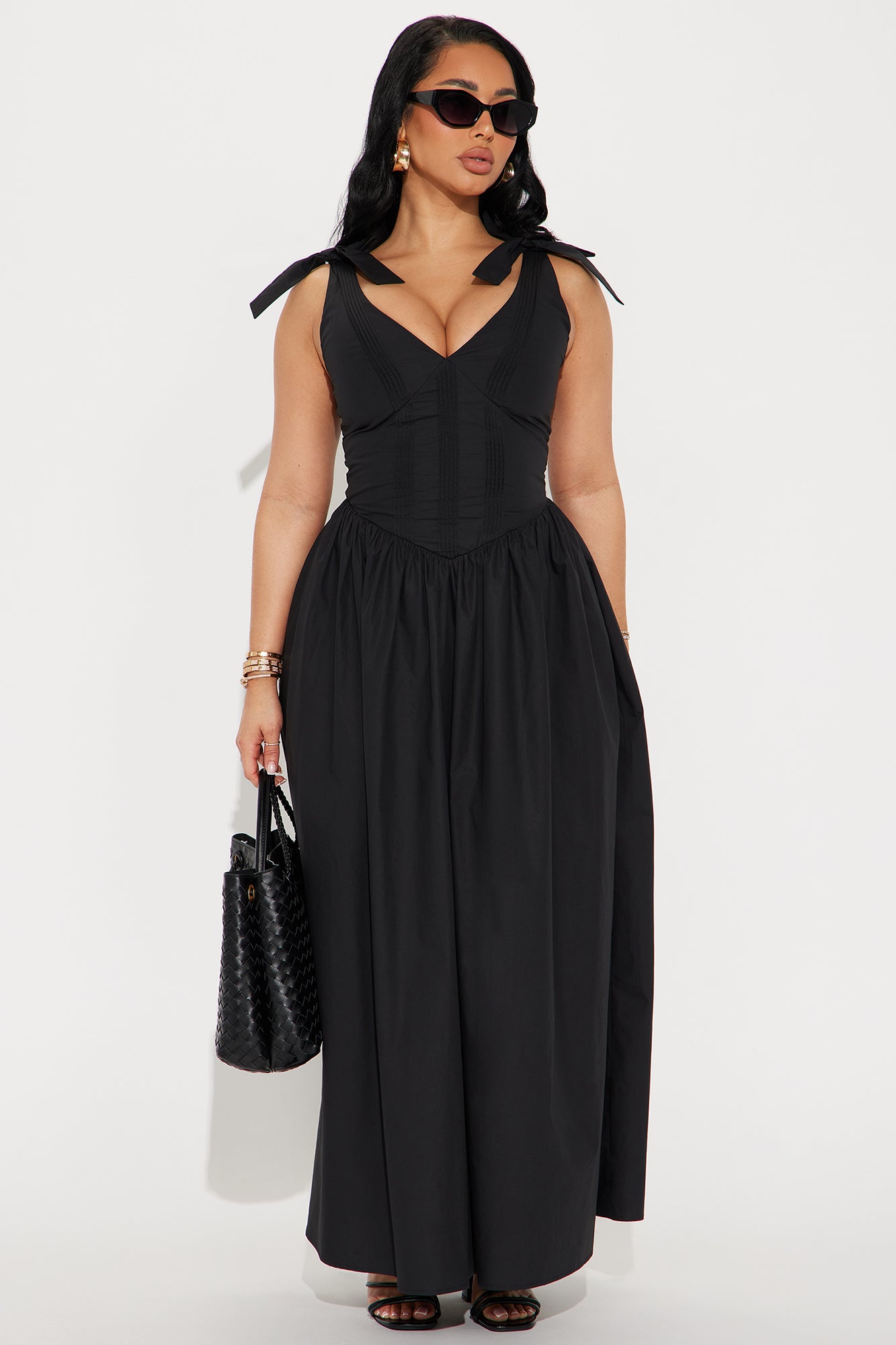 Elena A Line Poplin Maxi Dress