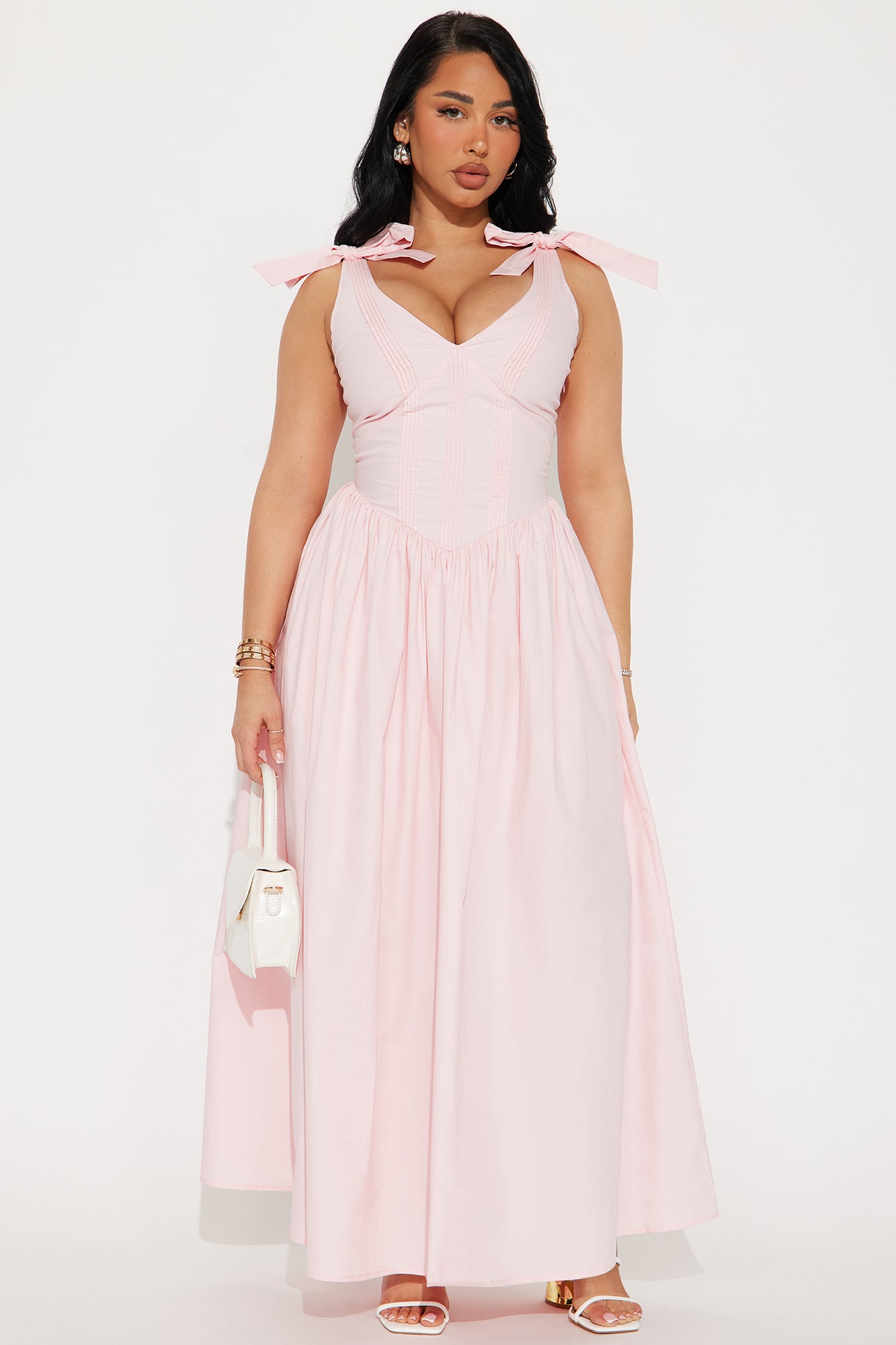 Elena A Line Poplin Maxi Dress