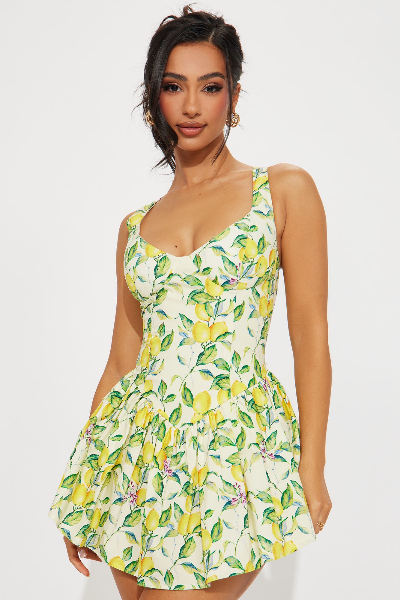 Caitlyn Lemon Micro Mini Dress