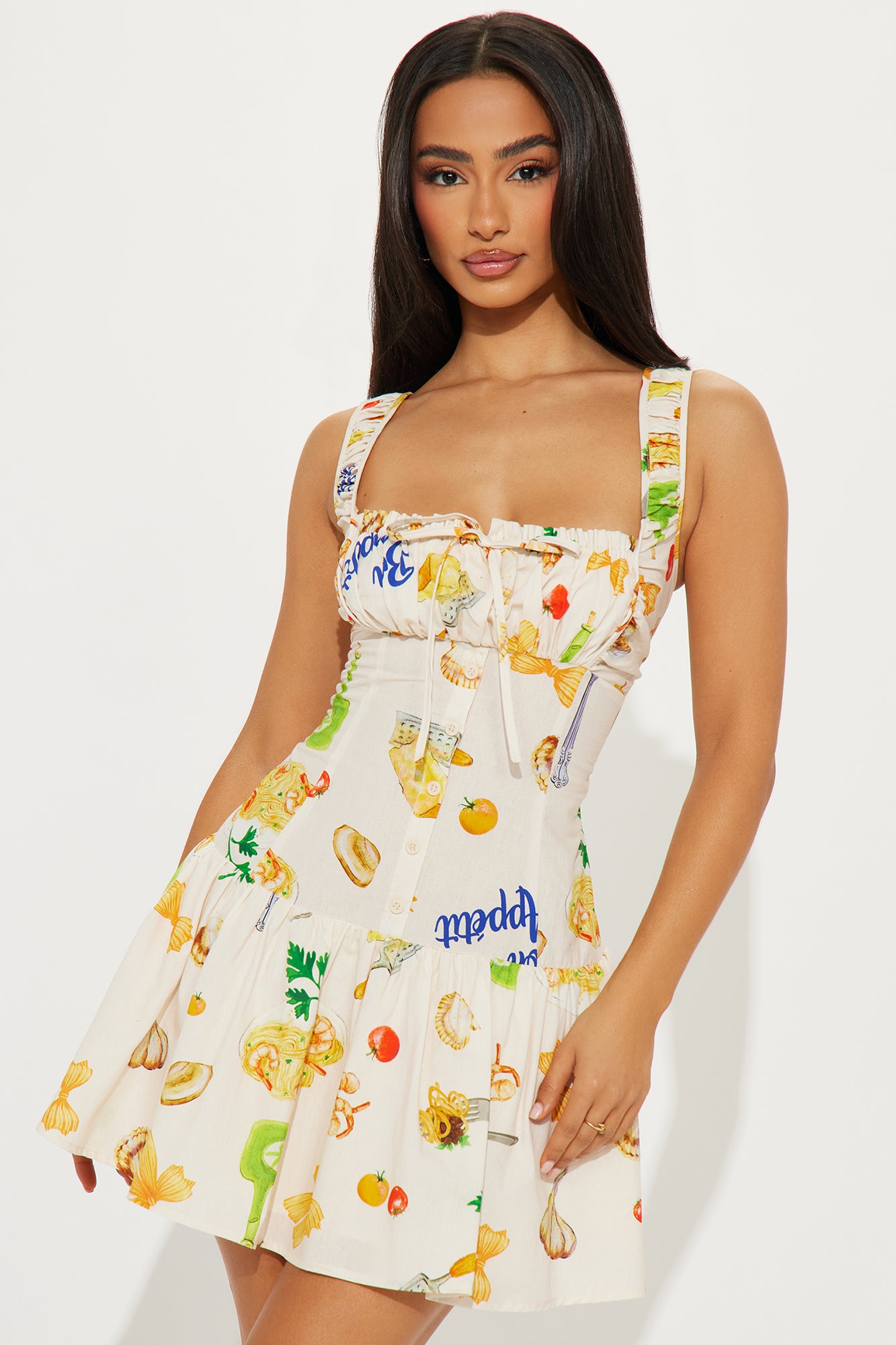 Bite of Heaven Pasta Linen Micro Mini Dress