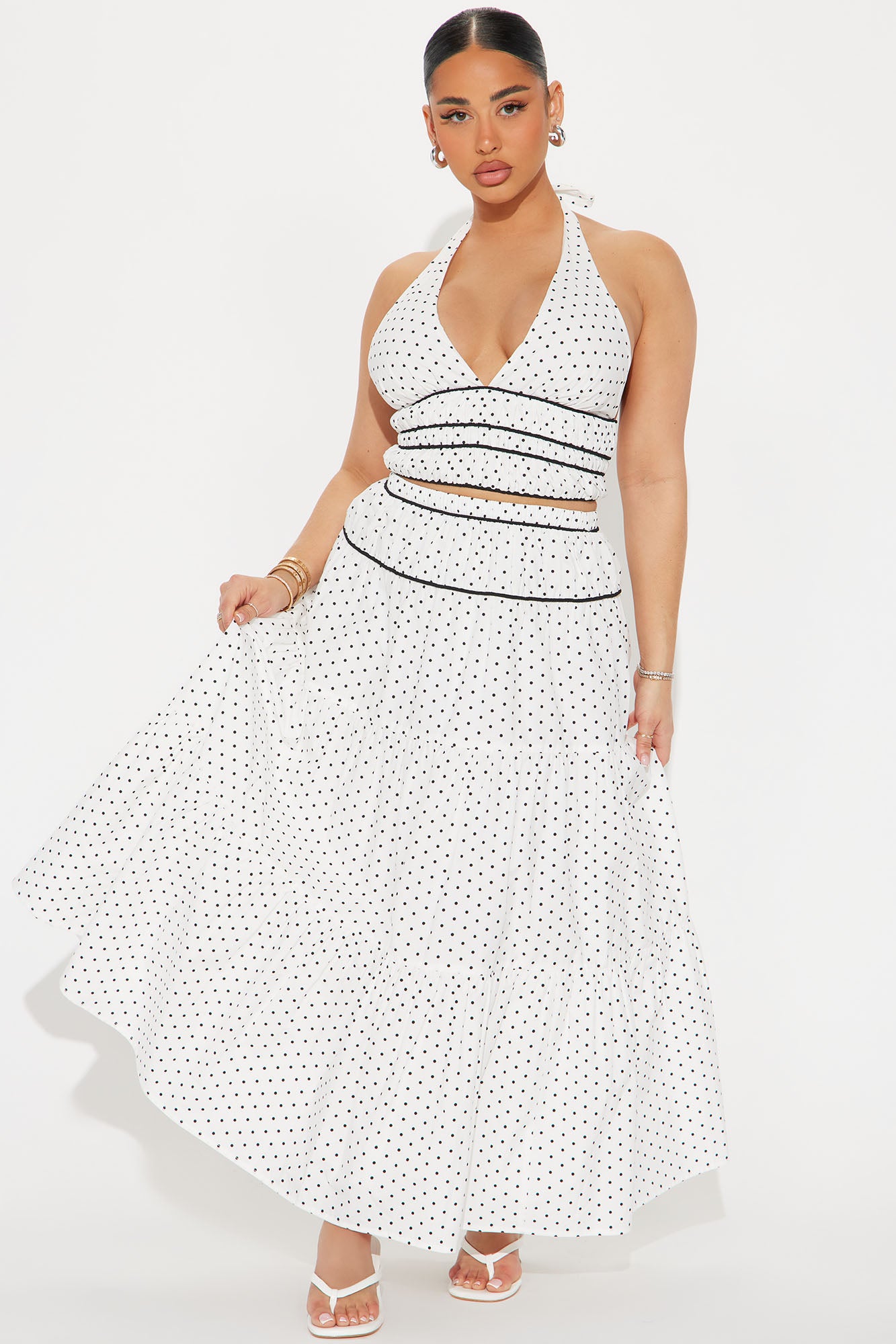 Penelope Polka Dot Midi Skirt Set