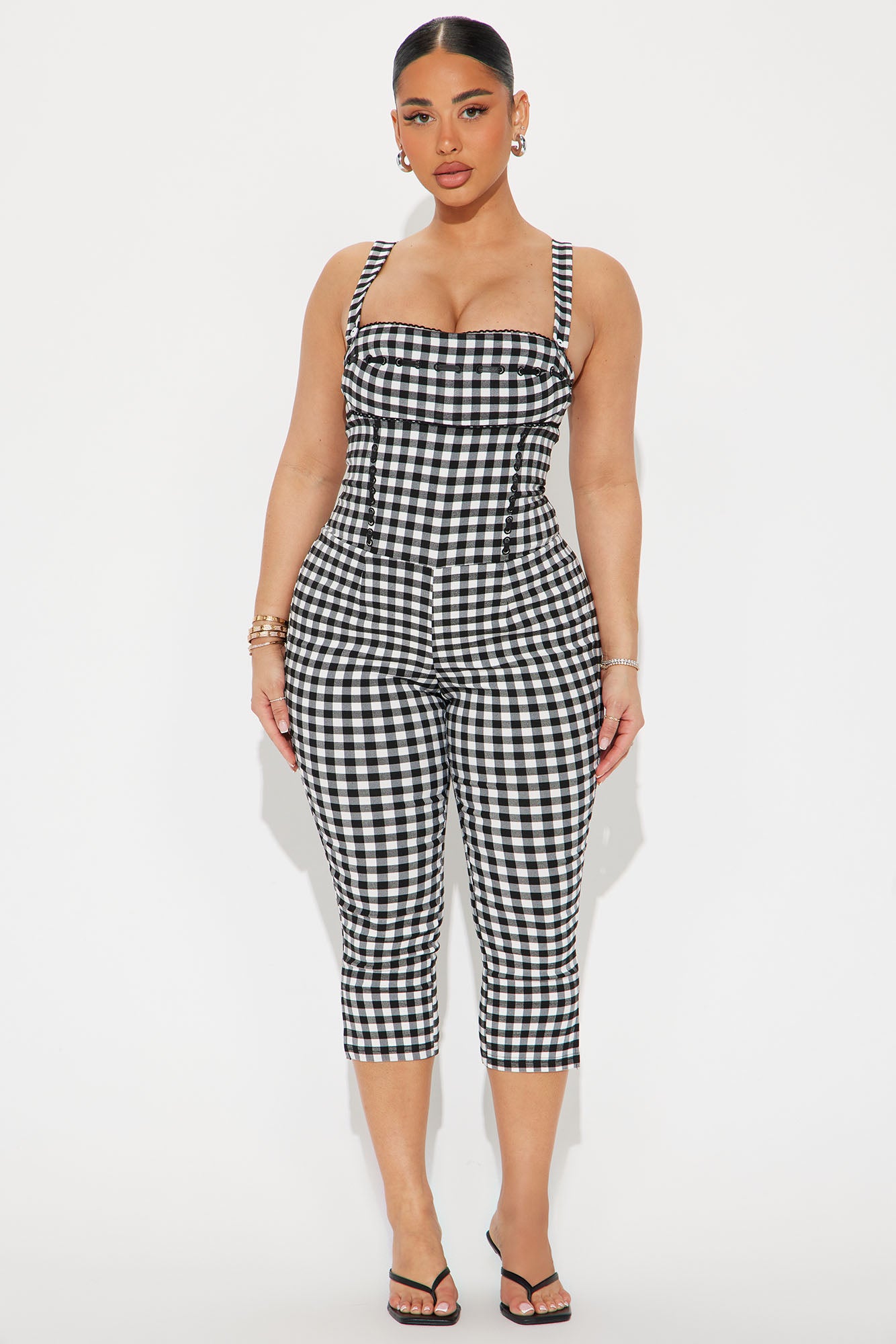 Gingham Cutie Capri Jumpsuit