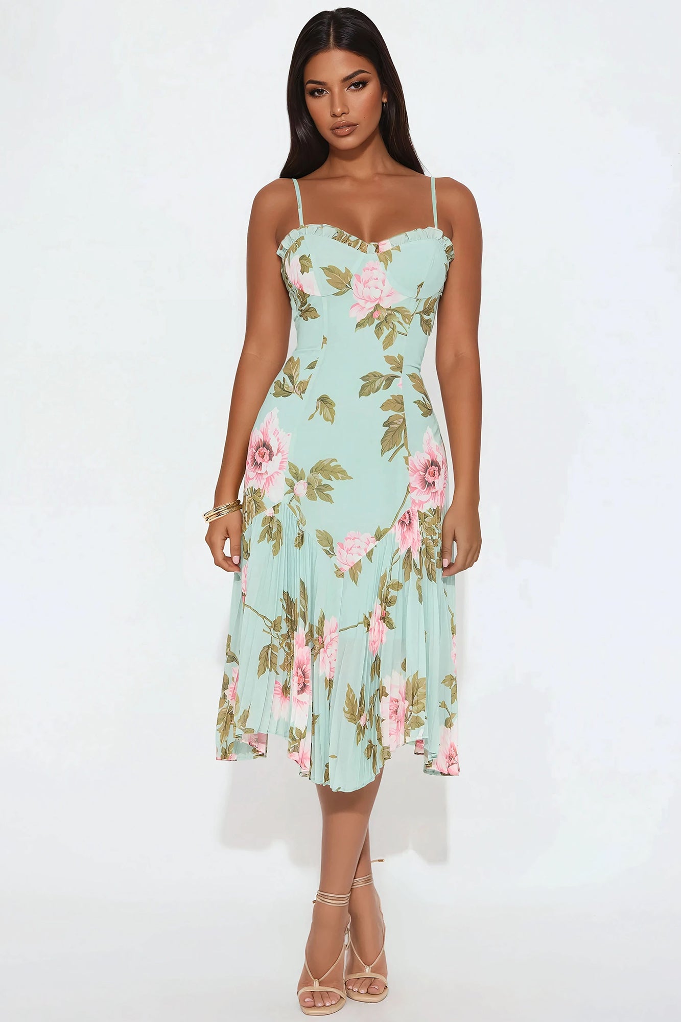 Garden Goddess Floral Midi Dress