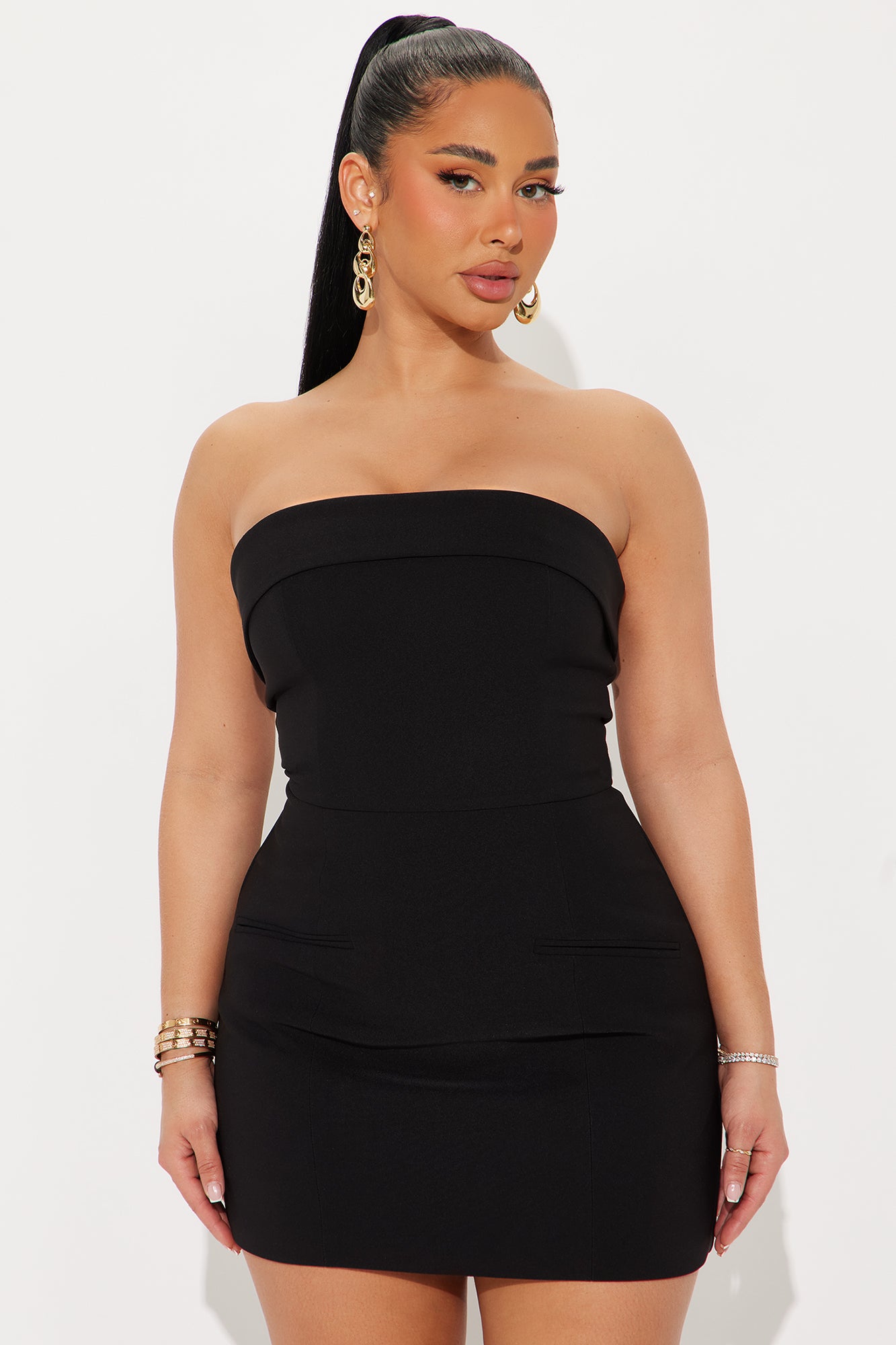 Blaire Foldover Strapless Mini Dress