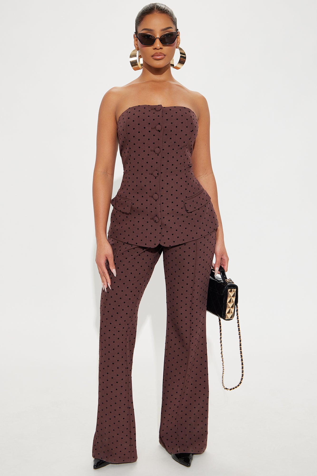 Stacy Polka Dot Flare Pant Set