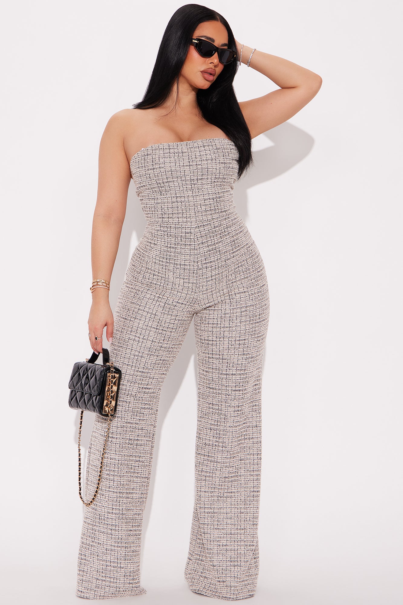 Brenley Stretch Tweed Jumpsuit