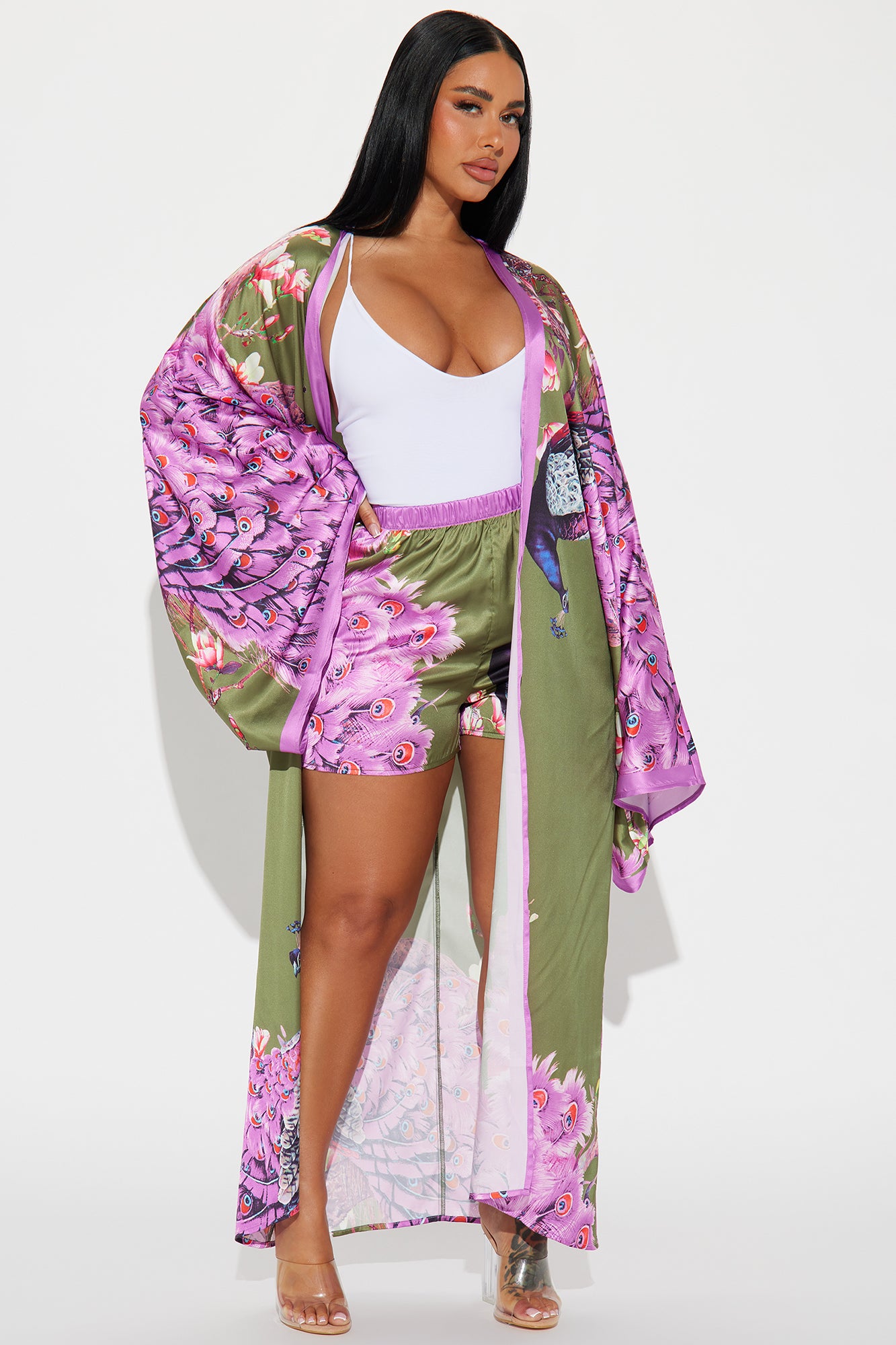 Above Status Satin Short Set