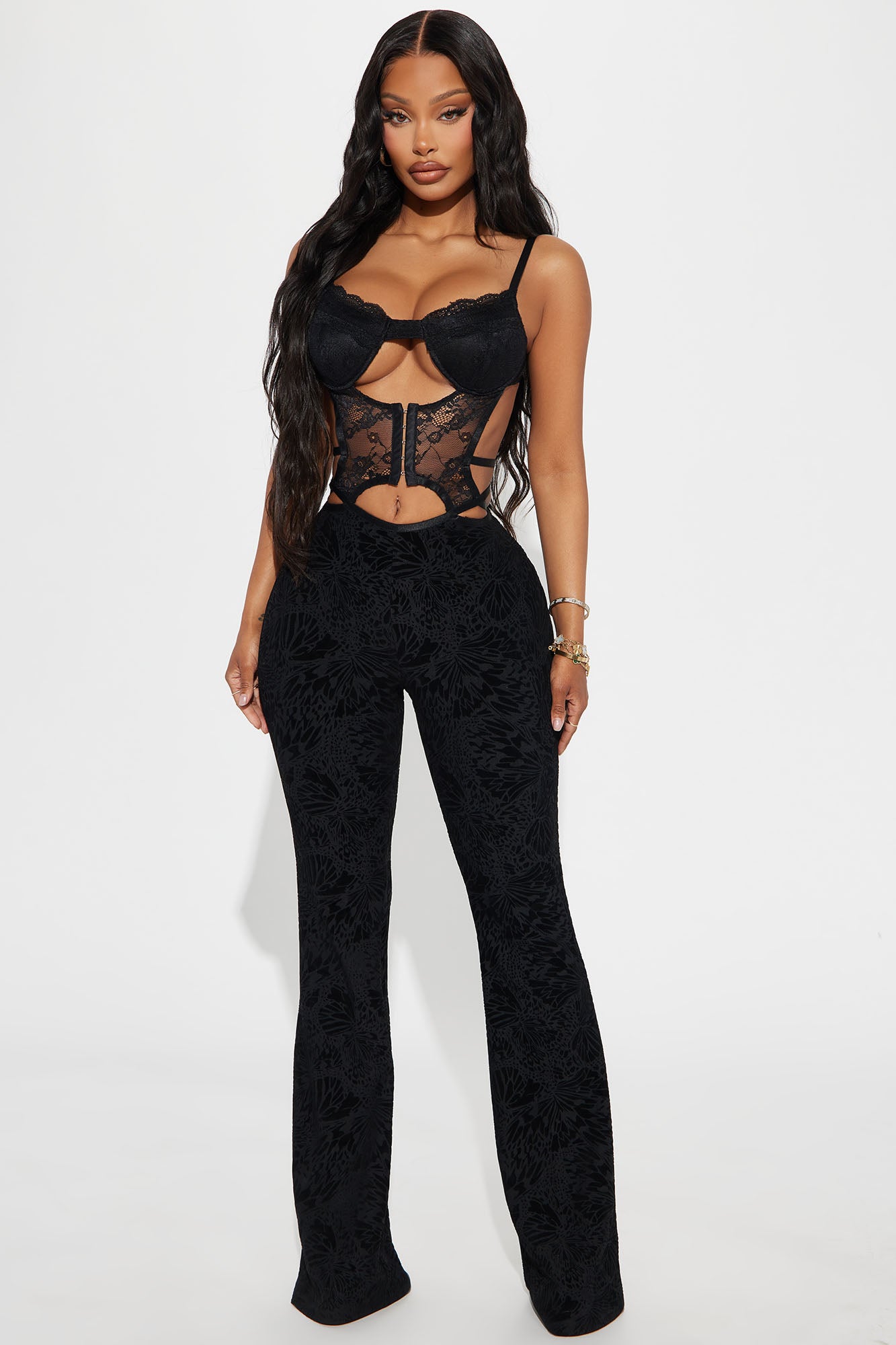 Talkin' Flirty Mesh Jumpsuit