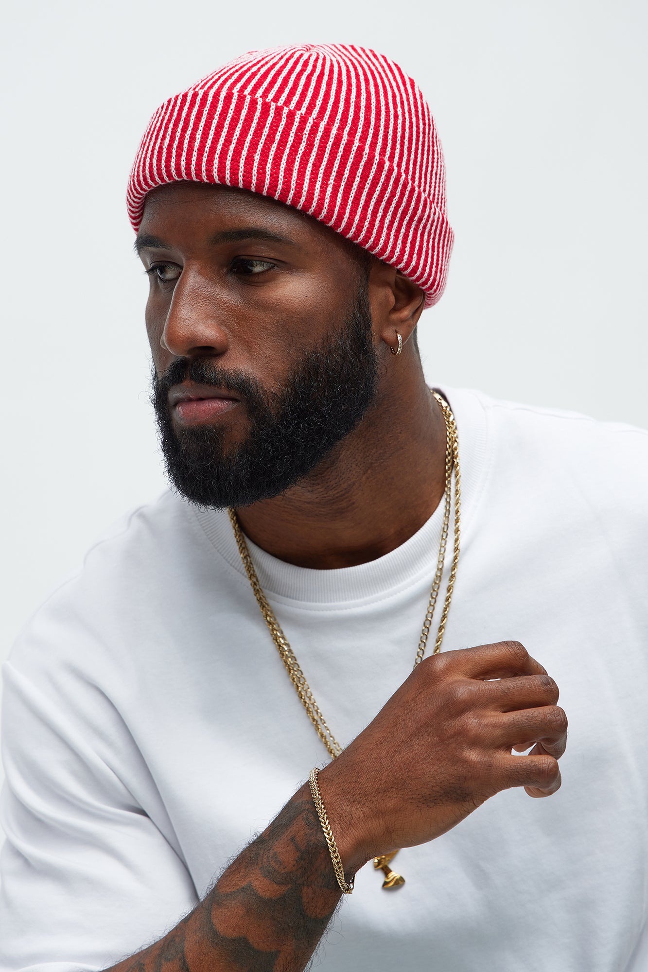 Contrast Stitch Skull Cap Beanie