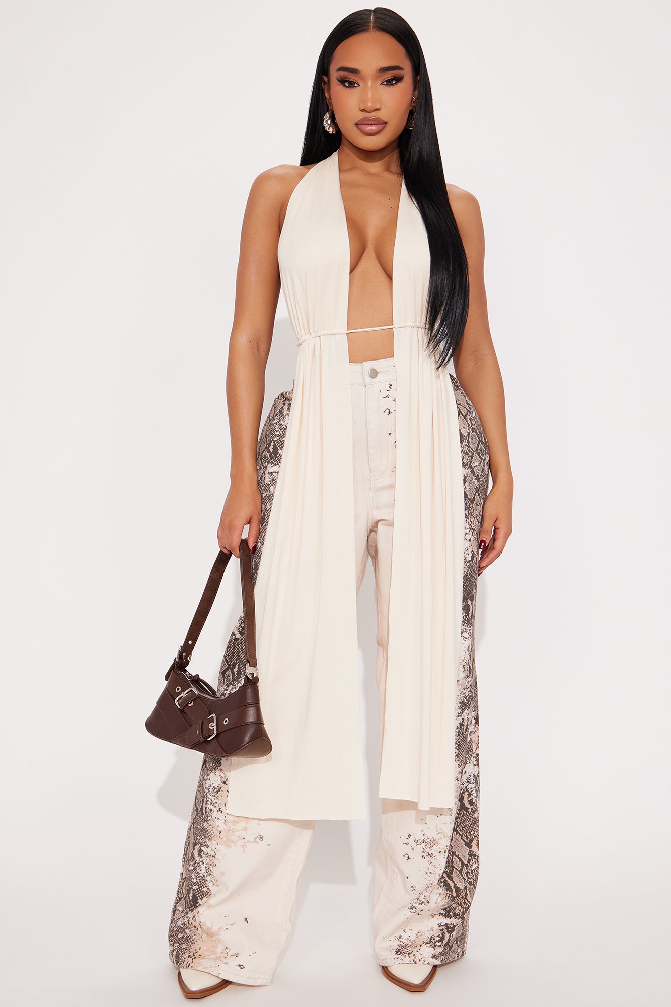 Unseen Mystery Long Backless Halter Top