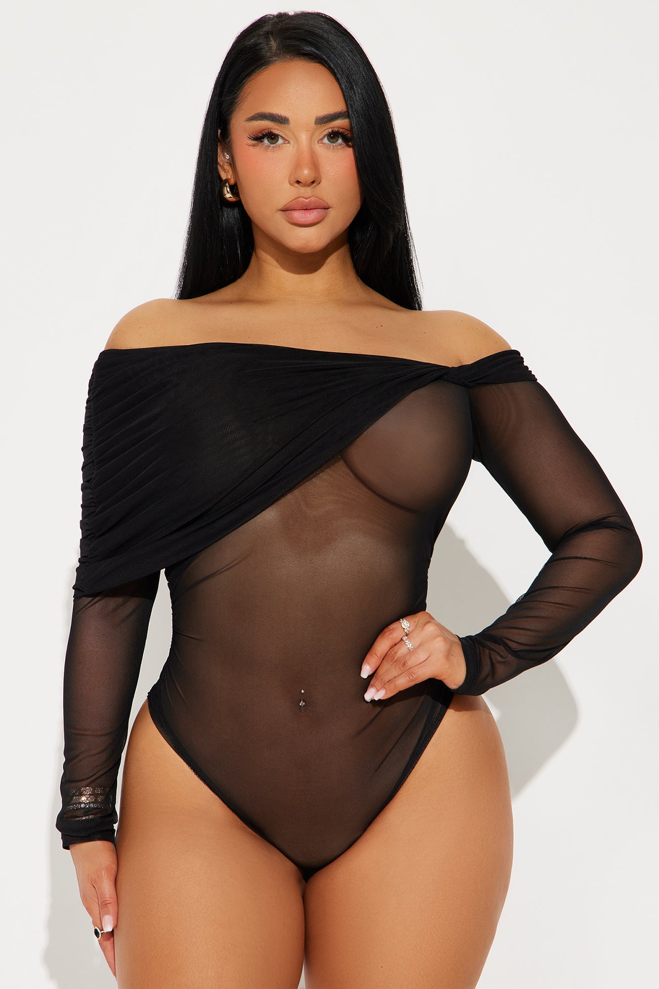 Alena Mesh Off Shoulder Bodysuit
