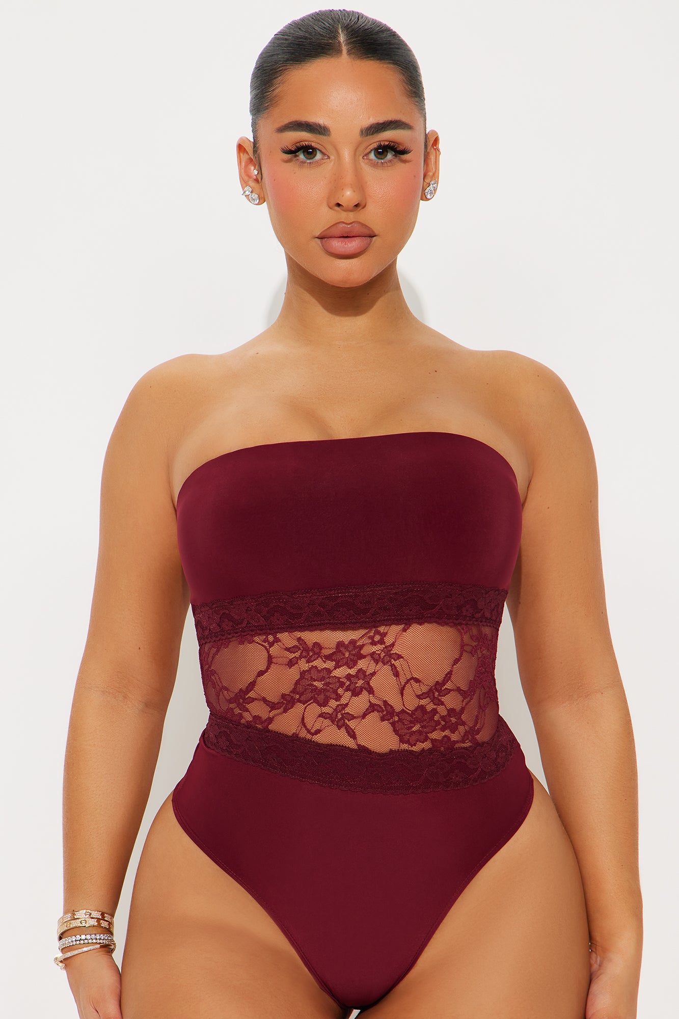 My Passion Strapless Lace Cut Out Bodysuit